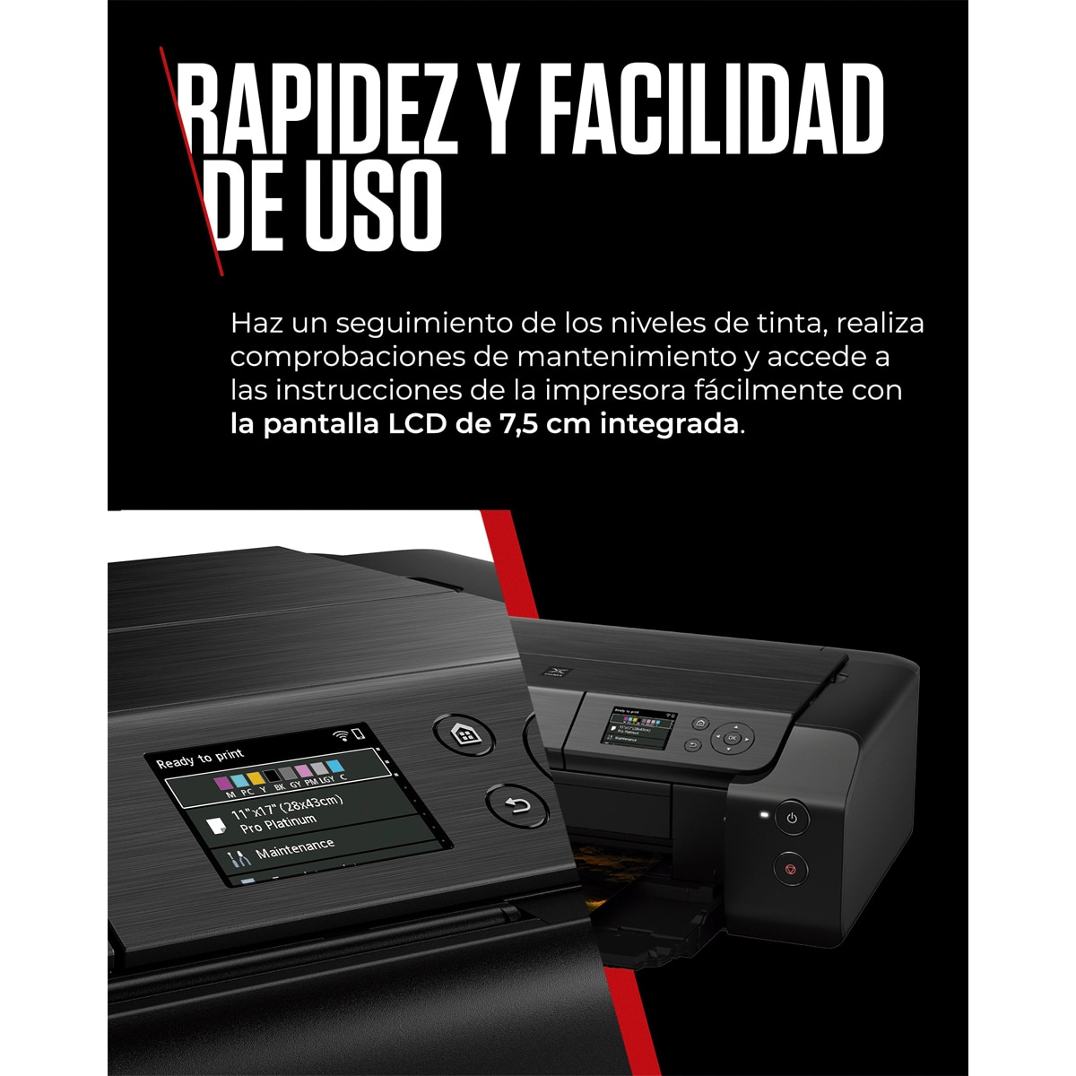Impresora fotográfica Canon PIXMA PRO-200S, Compatible con A3+, Wi-Fi y Ethernet Negro-5