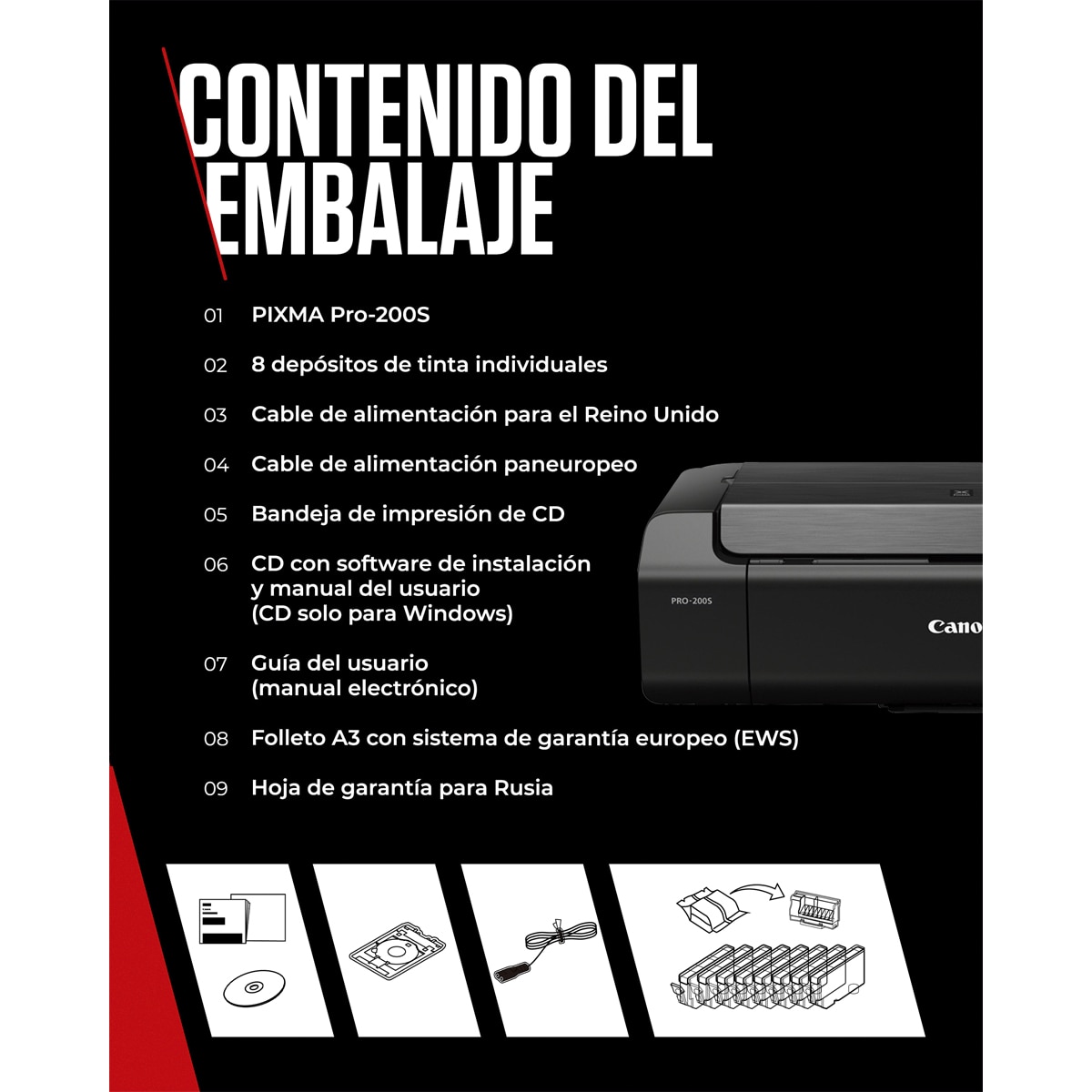 Impresora fotográfica Canon PIXMA PRO-200S, Compatible con A3+, Wi-Fi y Ethernet Negro-9