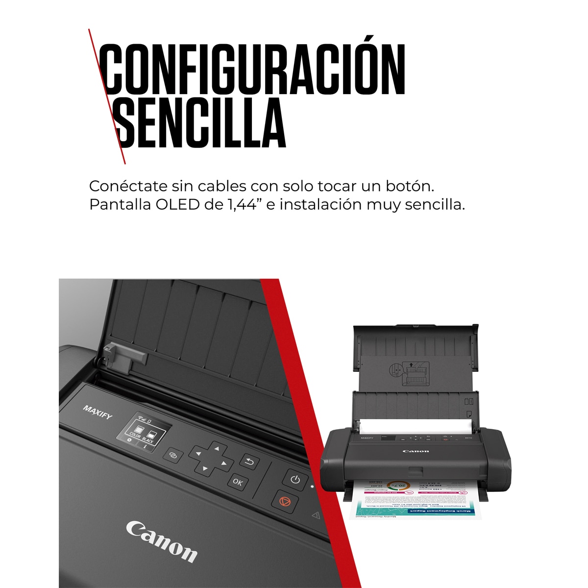 Impresora Canon MAXIFY BX110 con batería recargable, Wi-Fi, carga vía USB, preparada para tablet y smartphone Blanco-5