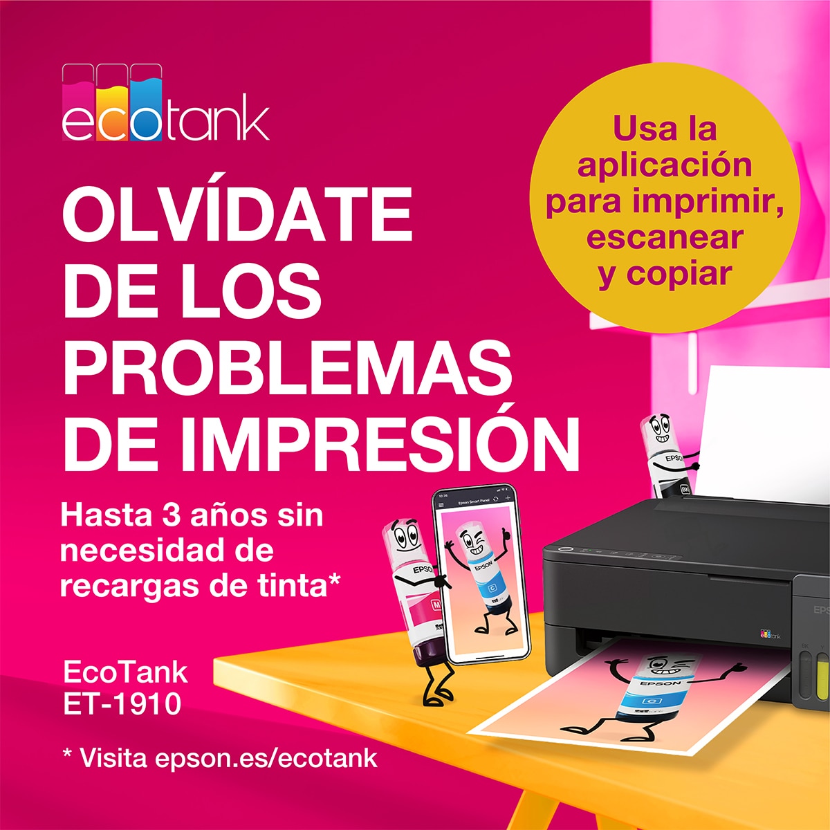 Impresora Rellenable Tinta Epson EcoTank ET-1910 - Negro Negro-5