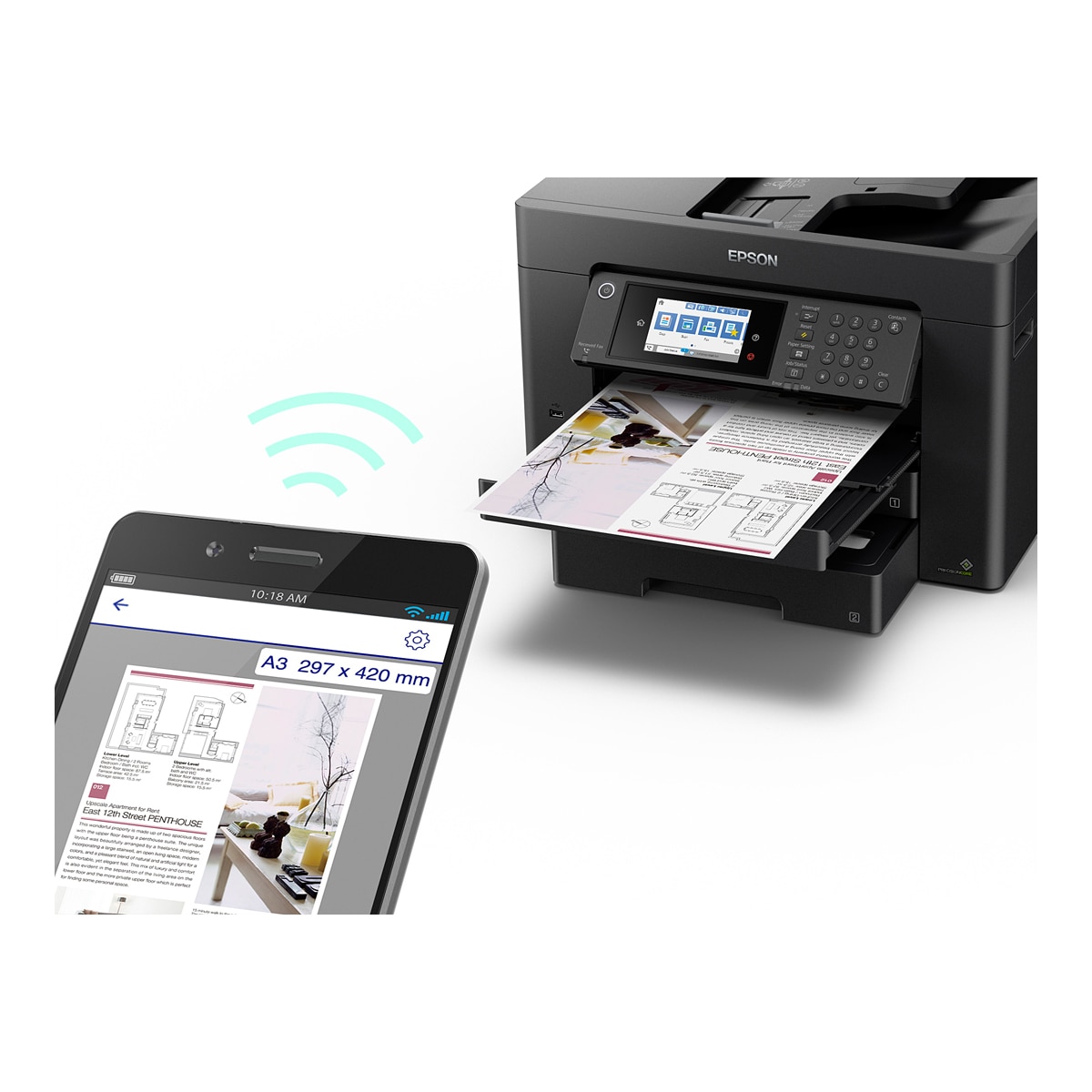 Impressora Multifunções Epson WorkForce WF-7840DTWF Fax e Wi-Fi - Preto Preto-6