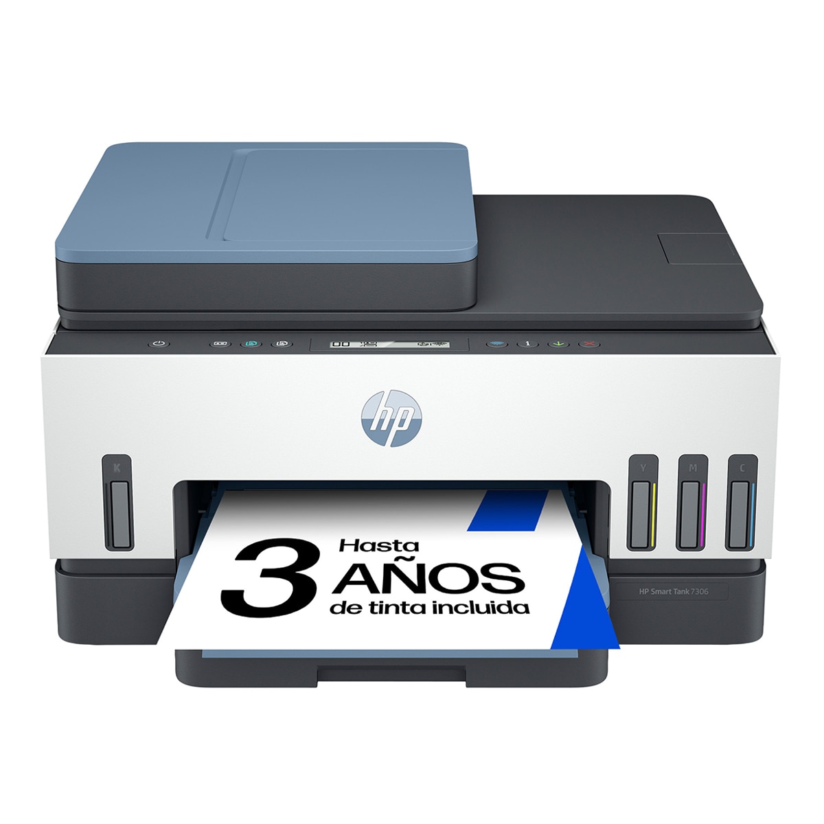 Impresora Multifunción Rellenable Tinta HP Smart Tank 7306 Wi-Fi Blanco / Azul-1