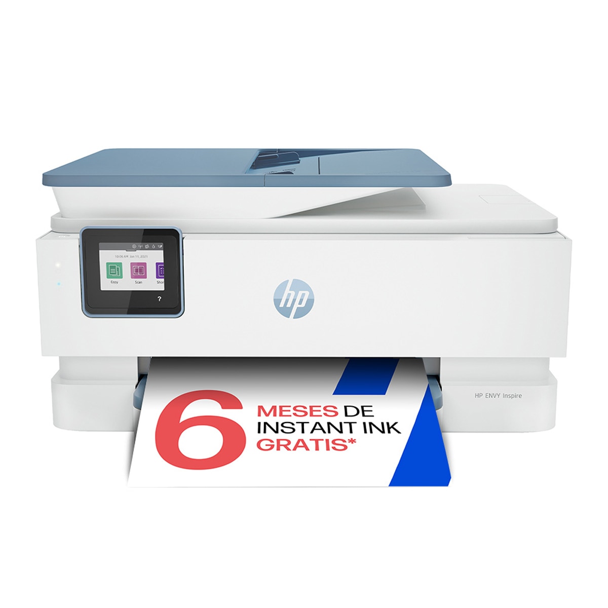 Impresora Multifunción HP Envy Inspire 7921e, WiFi, USB, color, 3 meses de impresión Instant Ink con HP+, doble cara Azul / Blanco-1