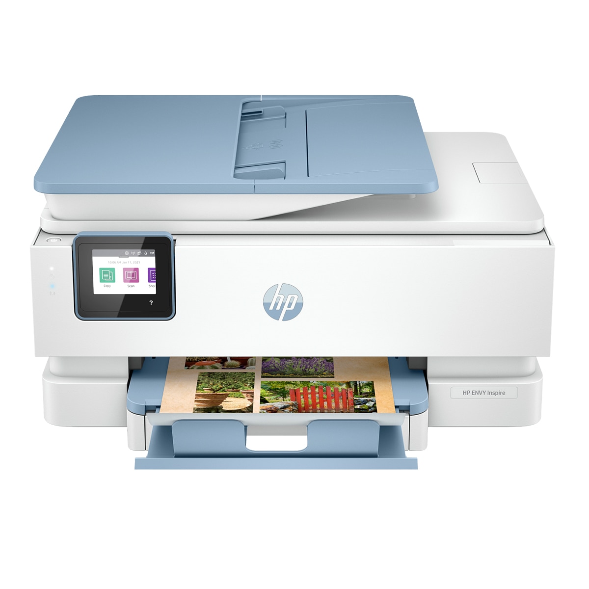 Impresora Multifunción HP Envy Inspire 7921e, WiFi, USB, color, 3 meses de impresión Instant Ink con HP+, doble cara Azul / Blanco-3