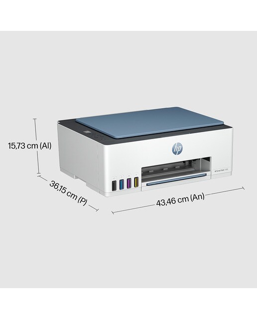 Impresora Multifunción Tinta HP Smart Tank 5106 Wi-Fi Blanco / Azul-4