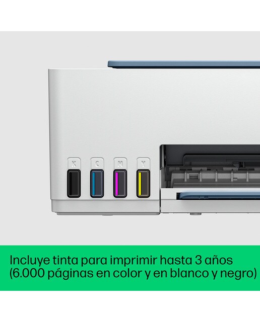 Impresora Multifunción Tinta HP Smart Tank 5106 Wi-Fi Blanco / Azul-6