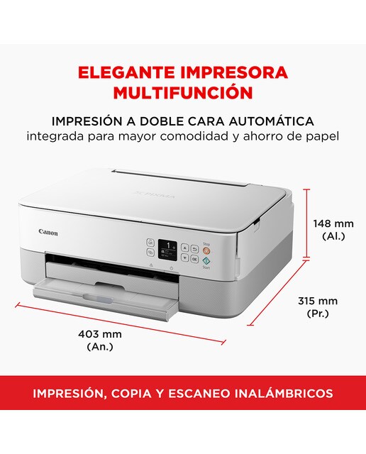 Impresora multifunción tinta Canon PIXMA TS5351i, Wi-Fi. Compatible PIXMA Print Plan Blanco-2