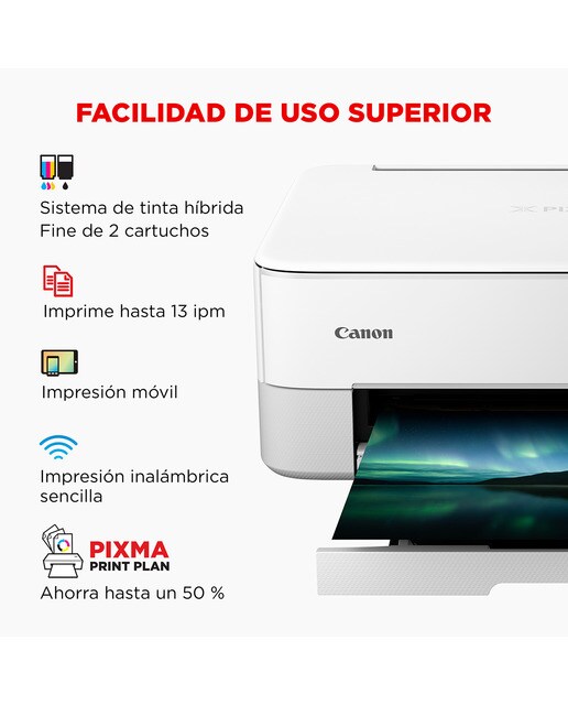 Impresora multifunción tinta Canon PIXMA TS5351i, Wi-Fi. Compatible PIXMA Print Plan Blanco-4