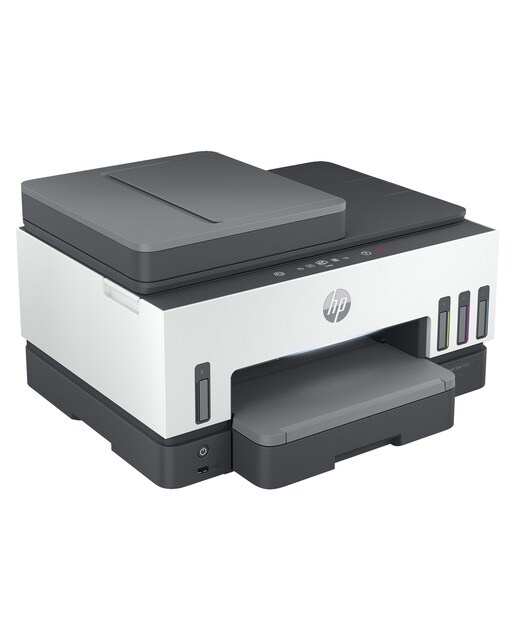 Impresora Multifunción Rellenable Tinta HP Smart Tank 7605, Fax y Wi-Fi - Blanco / Negro Blanco / Negro-2