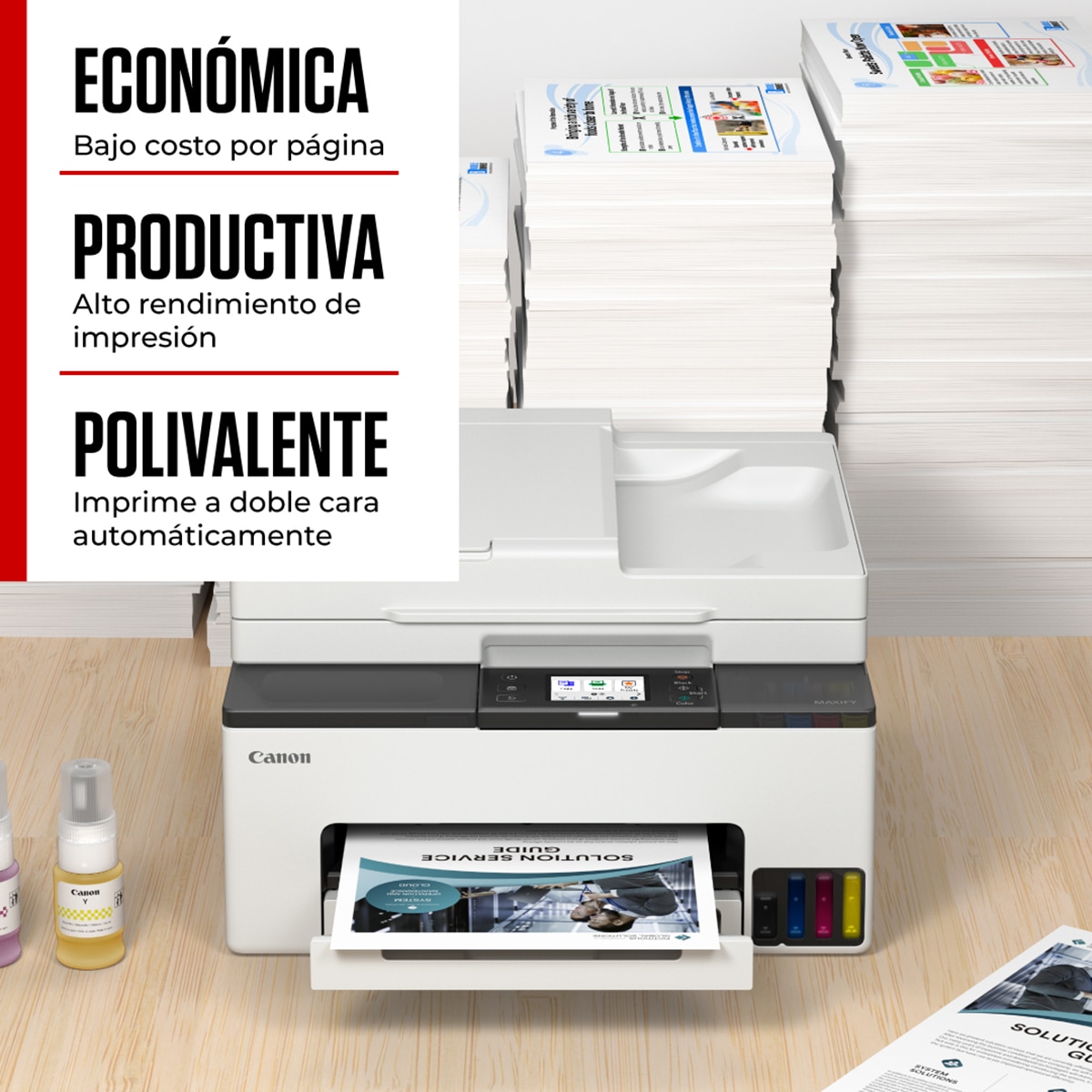 Impresora Multifunción 4 en 1 Canon MAXIFY GX2050 MegaTank con ADF, Wi-Fi, Ethernet y depósitos de tinta rellenables Blanco-4