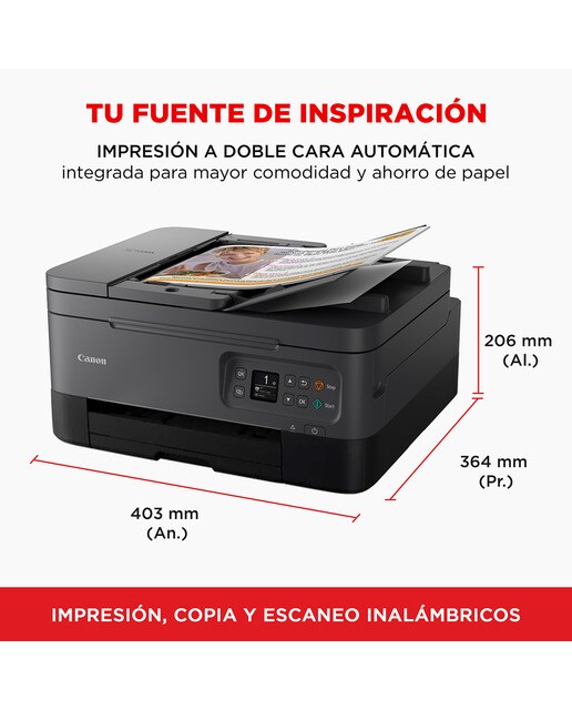 Impresora Multifunción 3 en 1 Canon PIXMA TS7450i, impresión a doble cara automática, ADF y WiFi. Compatible con PIXMA Print Plan Negro-2