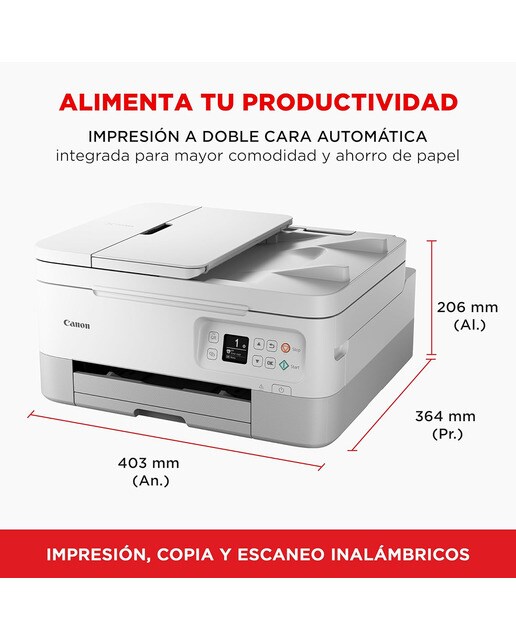 Impresora Multifunción 3 en 1 Canon PIXMA TS7451i, impresión a doble cara automática, ADF y WiFi. Compatible con PIXMA Print Plan Blanco-2