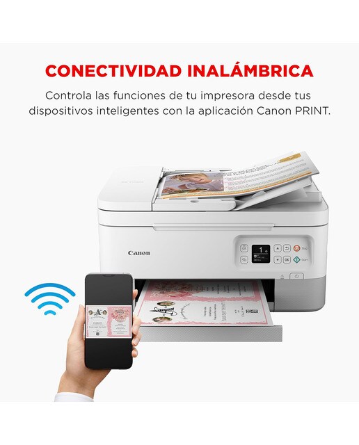 Impresora Multifunción 3 en 1 Canon PIXMA TS7451i, impresión a doble cara automática, ADF y WiFi. Compatible con PIXMA Print Plan Blanco-5