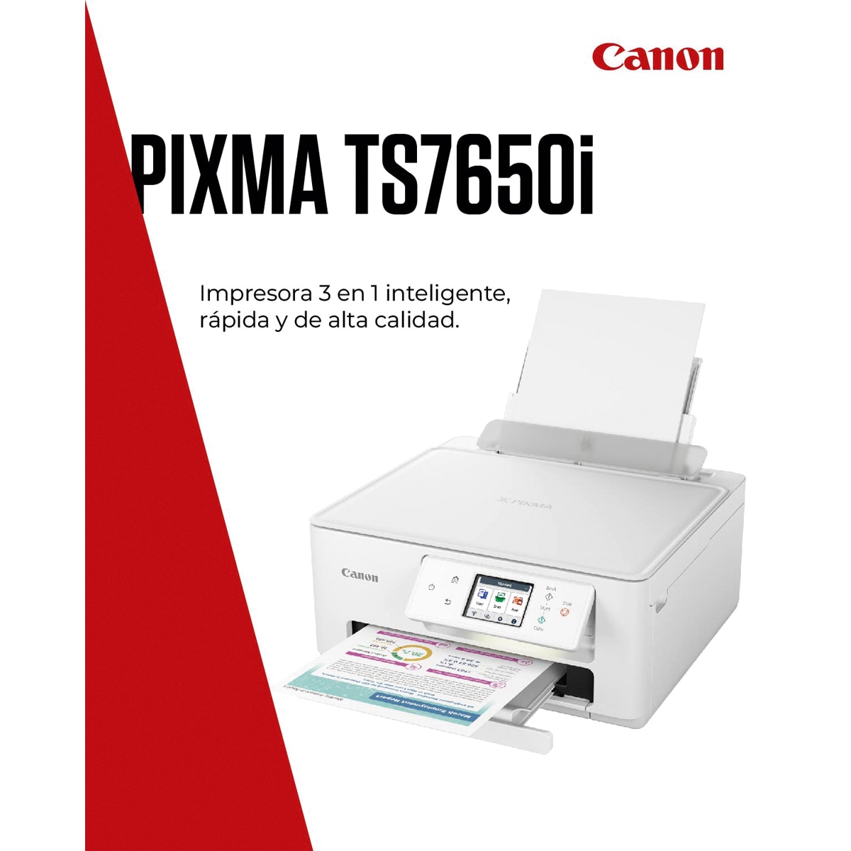 Impresora Multifunción 3 en 1 Canon PIXMA TS7650i, impresión a doble cara automática y WiFi. Compatible con PIXMA Print Plan Blanco-3