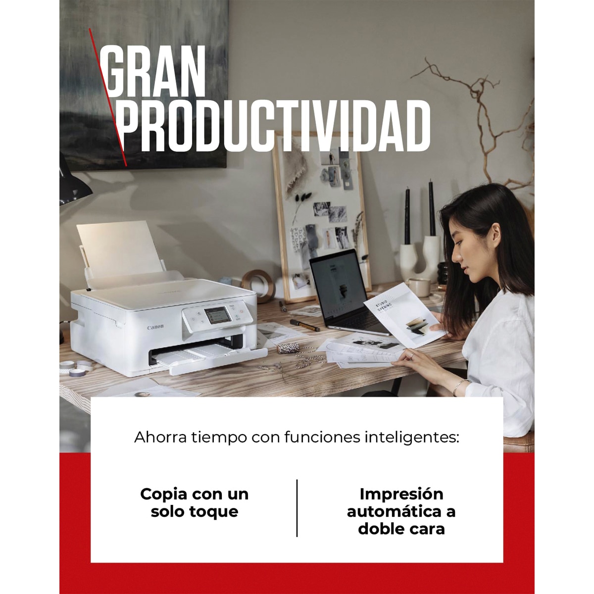 Impresora Multifunción 3 en 1 Canon PIXMA TS7650i, impresión a doble cara automática y WiFi. Compatible con PIXMA Print Plan Blanco-5