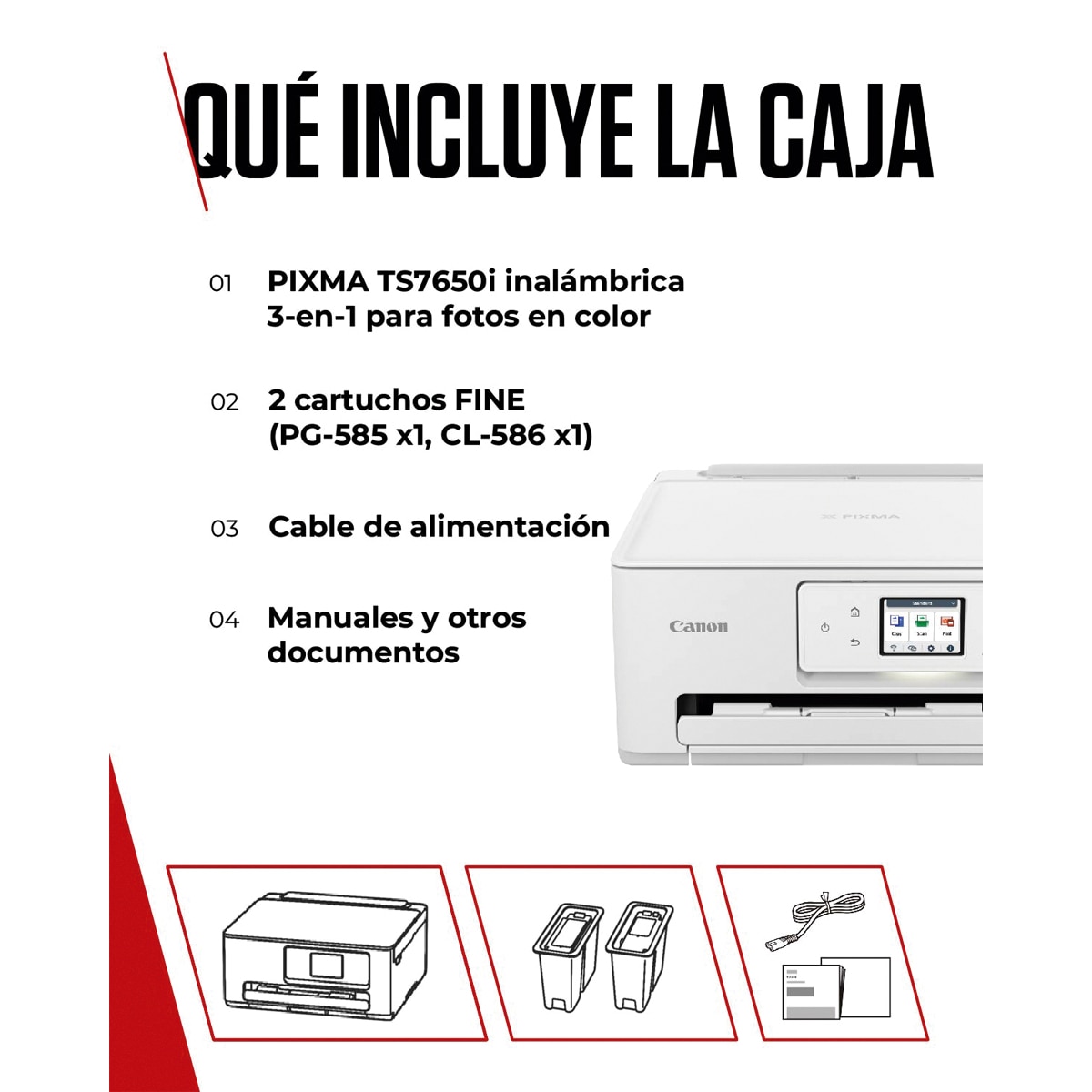 Impresora Multifunción 3 en 1 Canon PIXMA TS7650i, impresión a doble cara automática y WiFi. Compatible con PIXMA Print Plan Blanco-8