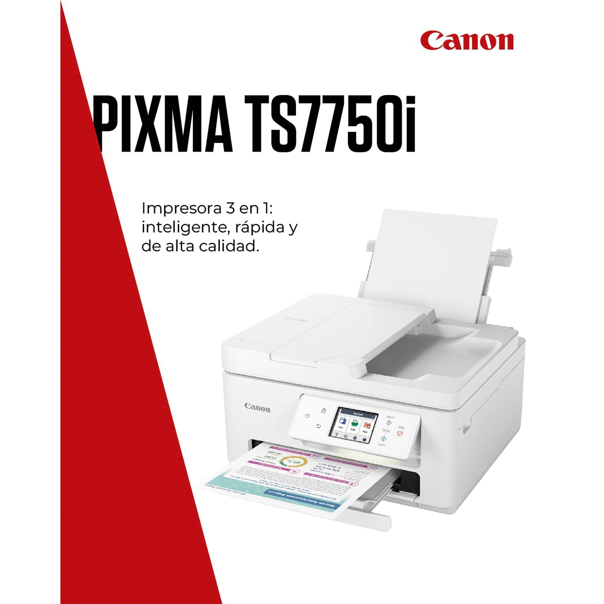 Impresora Multifunción 3 en 1 Canon PIXMA TS7750i, imprsión adoble cara automática, ADF y WiFi. Compatible con PIXMA Print Plan Blanco-3