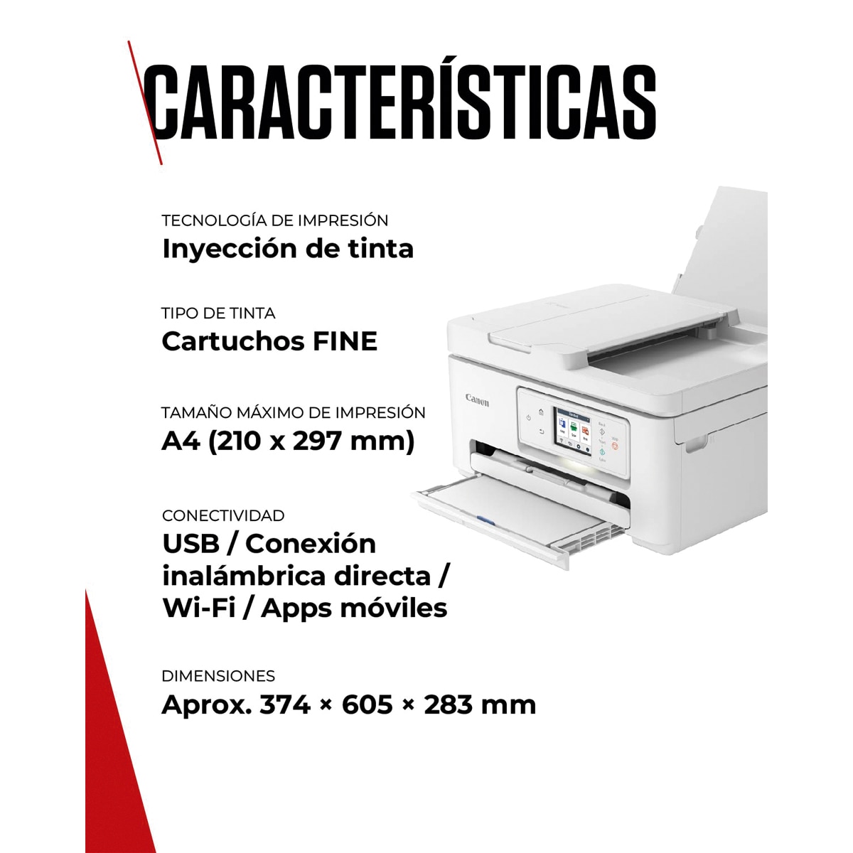 Impresora Multifunción 3 en 1 Canon PIXMA TS7750i, imprsión adoble cara automática, ADF y WiFi. Compatible con PIXMA Print Plan Blanco-7