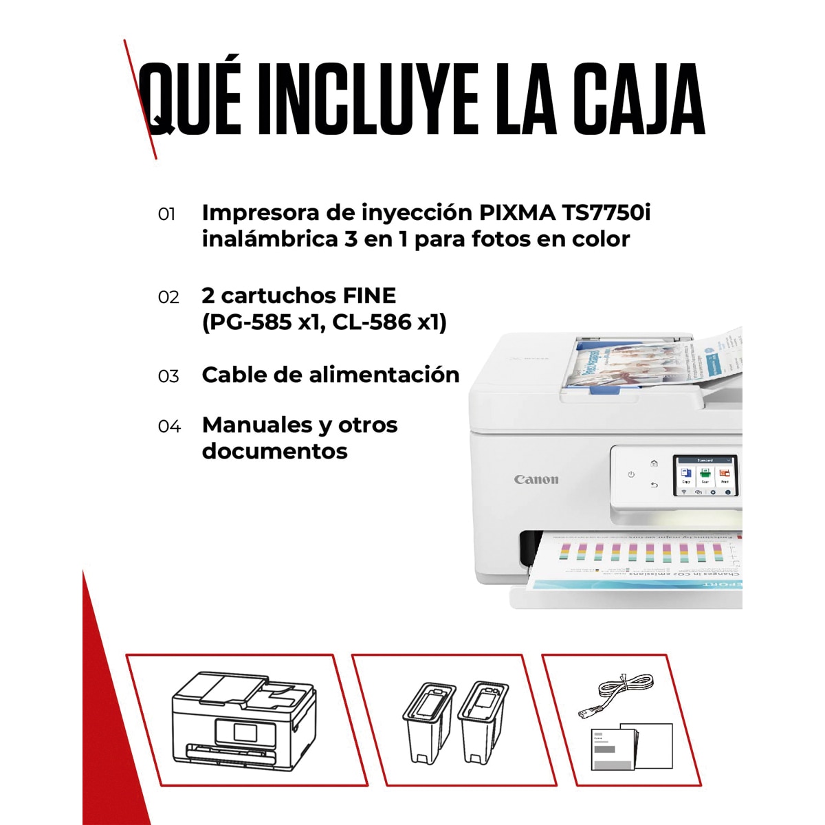 Impresora Multifunción 3 en 1 Canon PIXMA TS7750i, imprsión adoble cara automática, ADF y WiFi. Compatible con PIXMA Print Plan Blanco-8