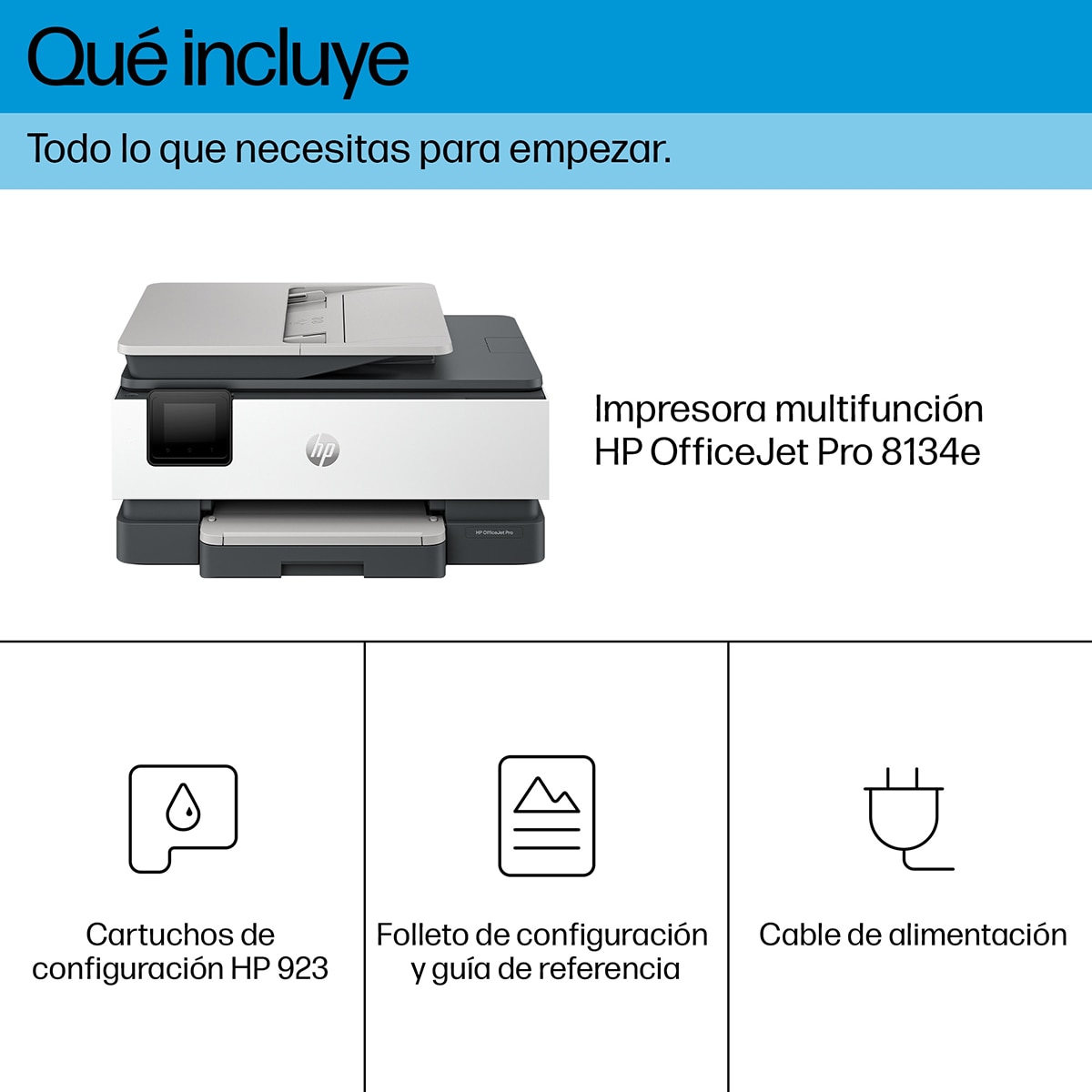 Impresora multifunción HP OfficeJet Pro 8134e, Fax, Wi-Fi, compatible con Instant Ink Blanco-7