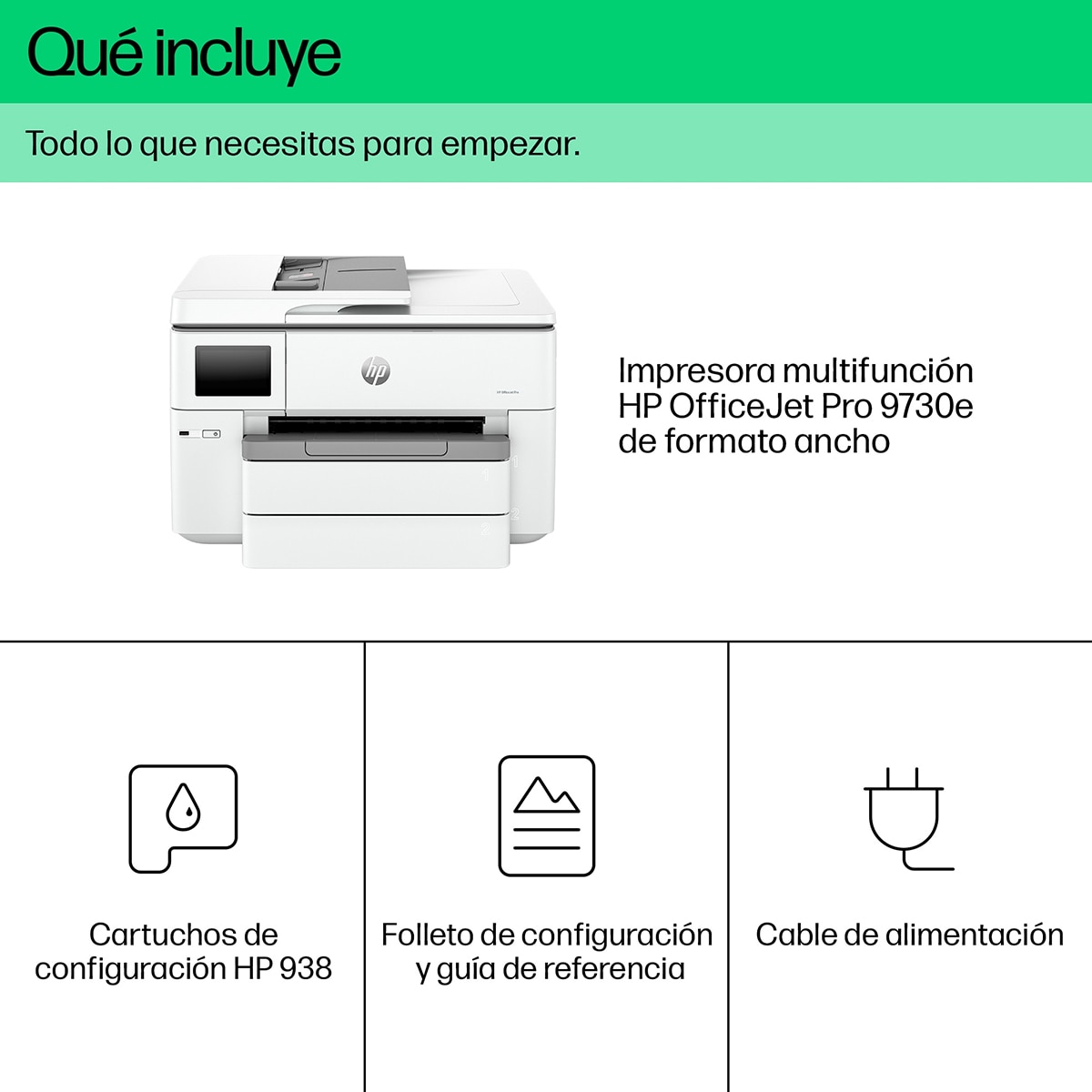 Impresora A3 multifunción HP OfficeJet Pro 9730e, Fax digital, Wi-Fi, compatible con Instant Ink Blanco-6