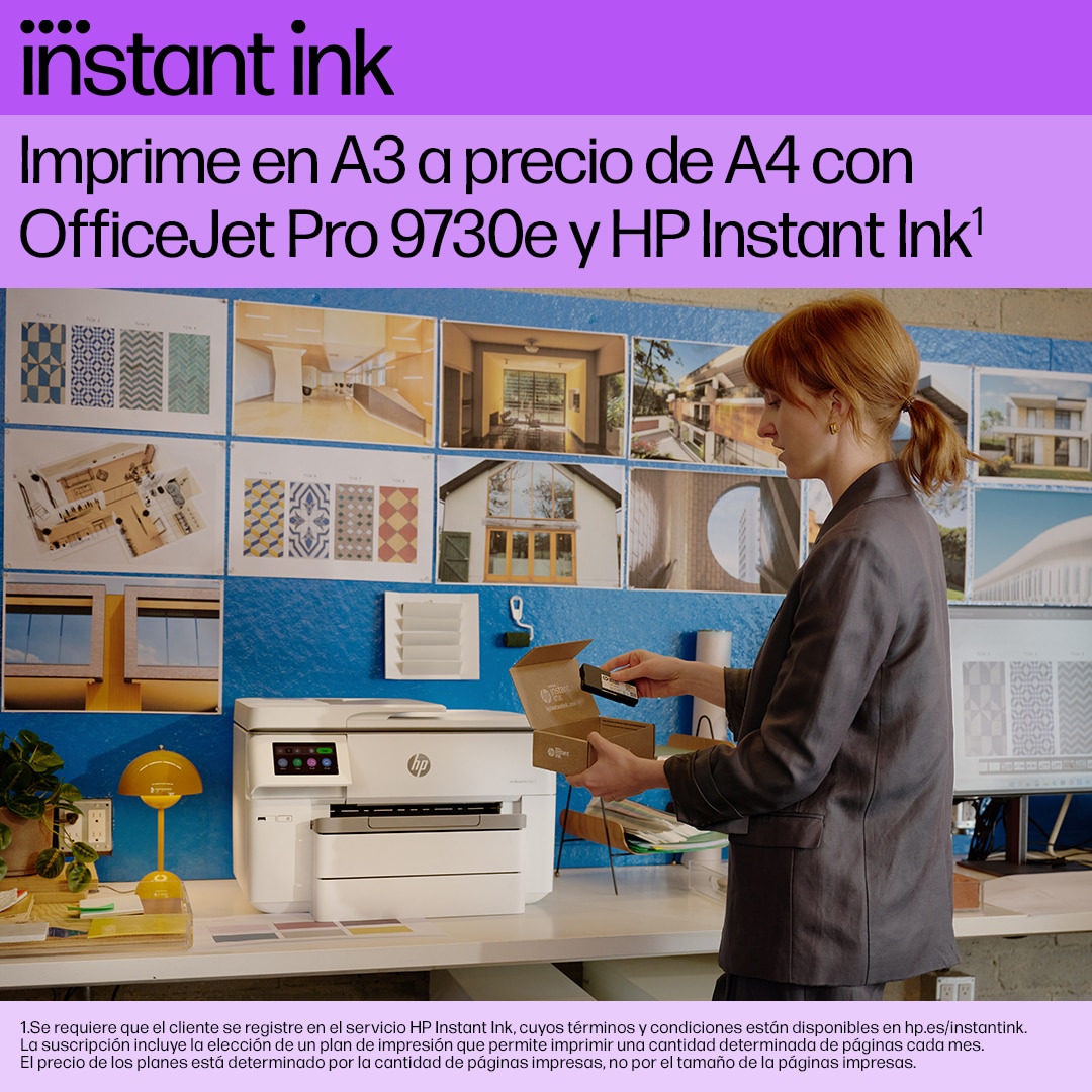 Impresora A3 multifunción HP OfficeJet Pro 9730e, Fax digital, Wi-Fi, compatible con Instant Ink Blanco-11