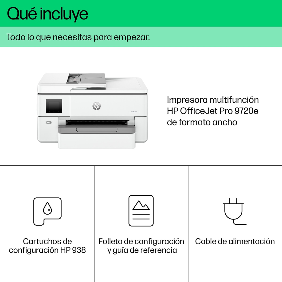 Impresora A3 Multifunción HP OfficeJet Pro 9720e, HP+, Wi-Fi, compatible con Instant Ink - Blanco Blanco-8