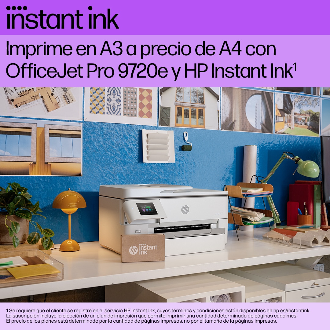 Impresora A3 Multifunción HP OfficeJet Pro 9720e, HP+, Wi-Fi, compatible con Instant Ink - Blanco Blanco-13
