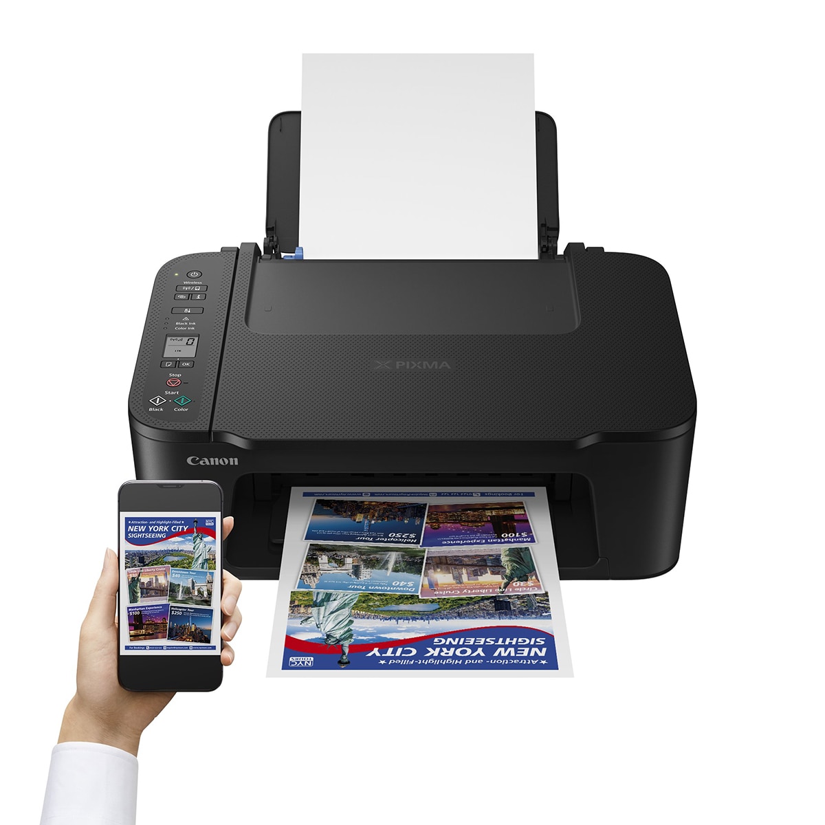 Impresora Multifunción 3 en 1 Canon PIXMA TS3750i, alimentación de papel posterior y WiFi. Compatible con PIXMA Print Plan Negro-3