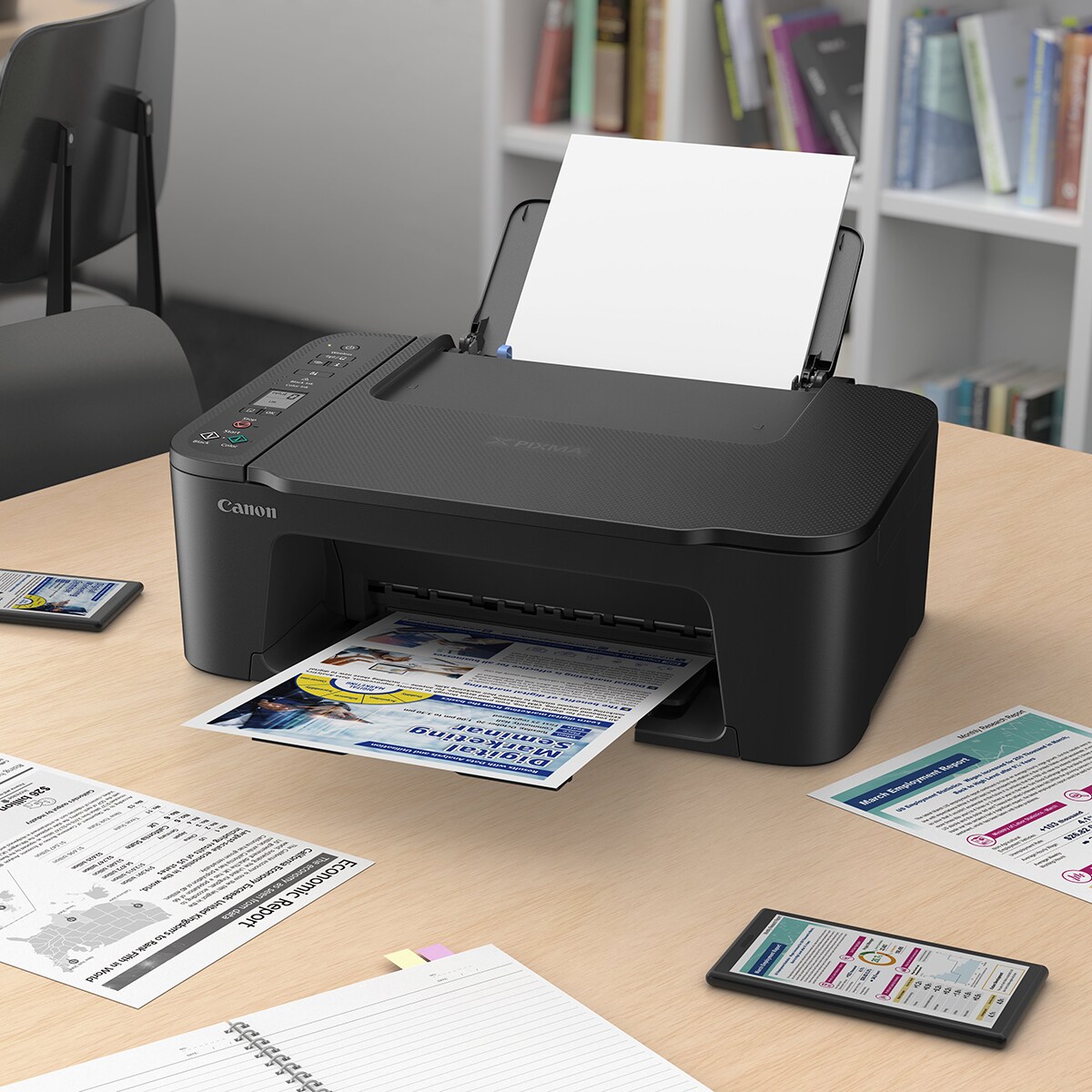 Impresora Multifunción 3 en 1 Canon PIXMA TS3750i, alimentación de papel posterior y WiFi. Compatible con PIXMA Print Plan Negro-5