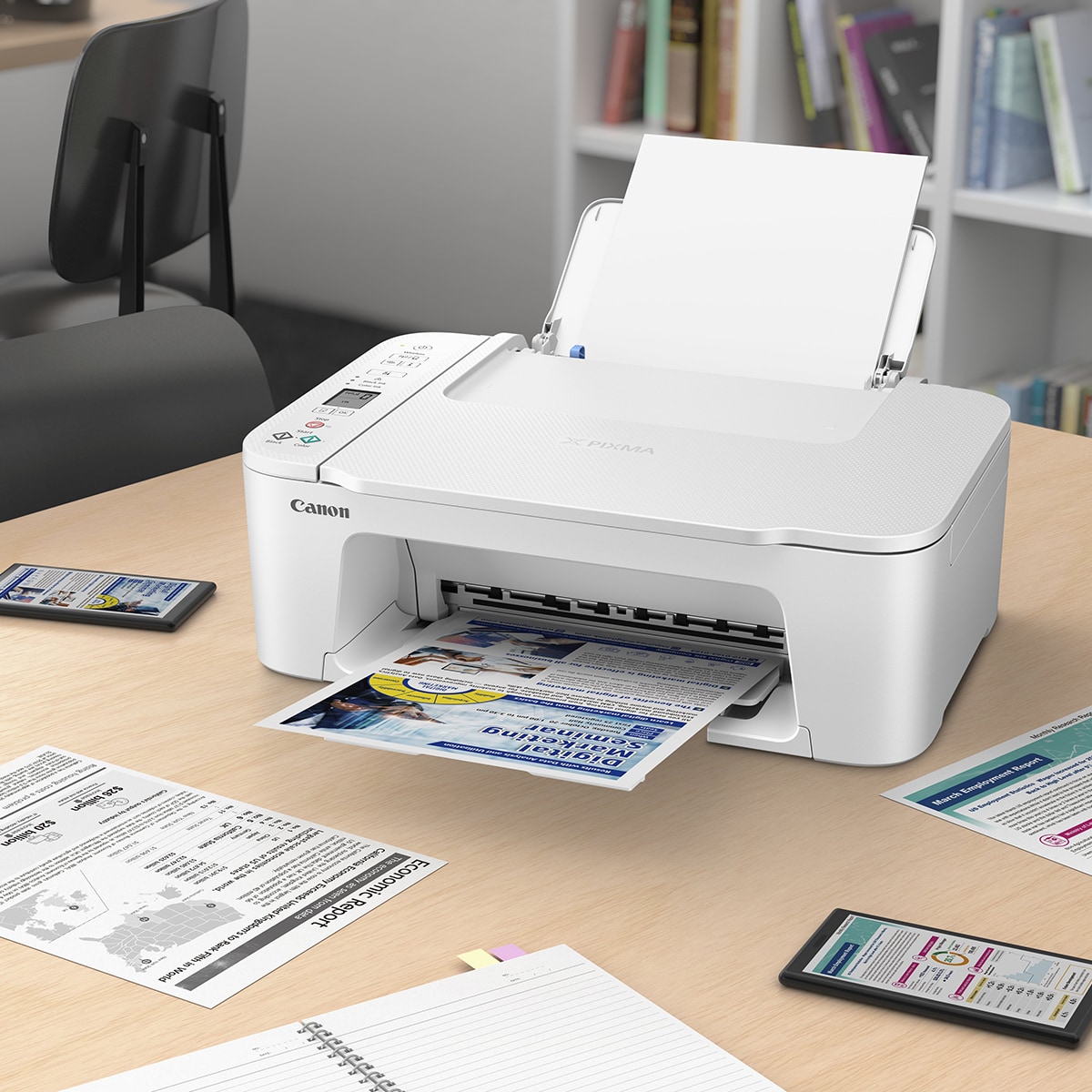 Impresora Multifunción 3 en 1 Canon PIXMA TS3751i, alimentación de papel posterior y WiFi. Compatible con PIXMA Print Plan Blanco-5