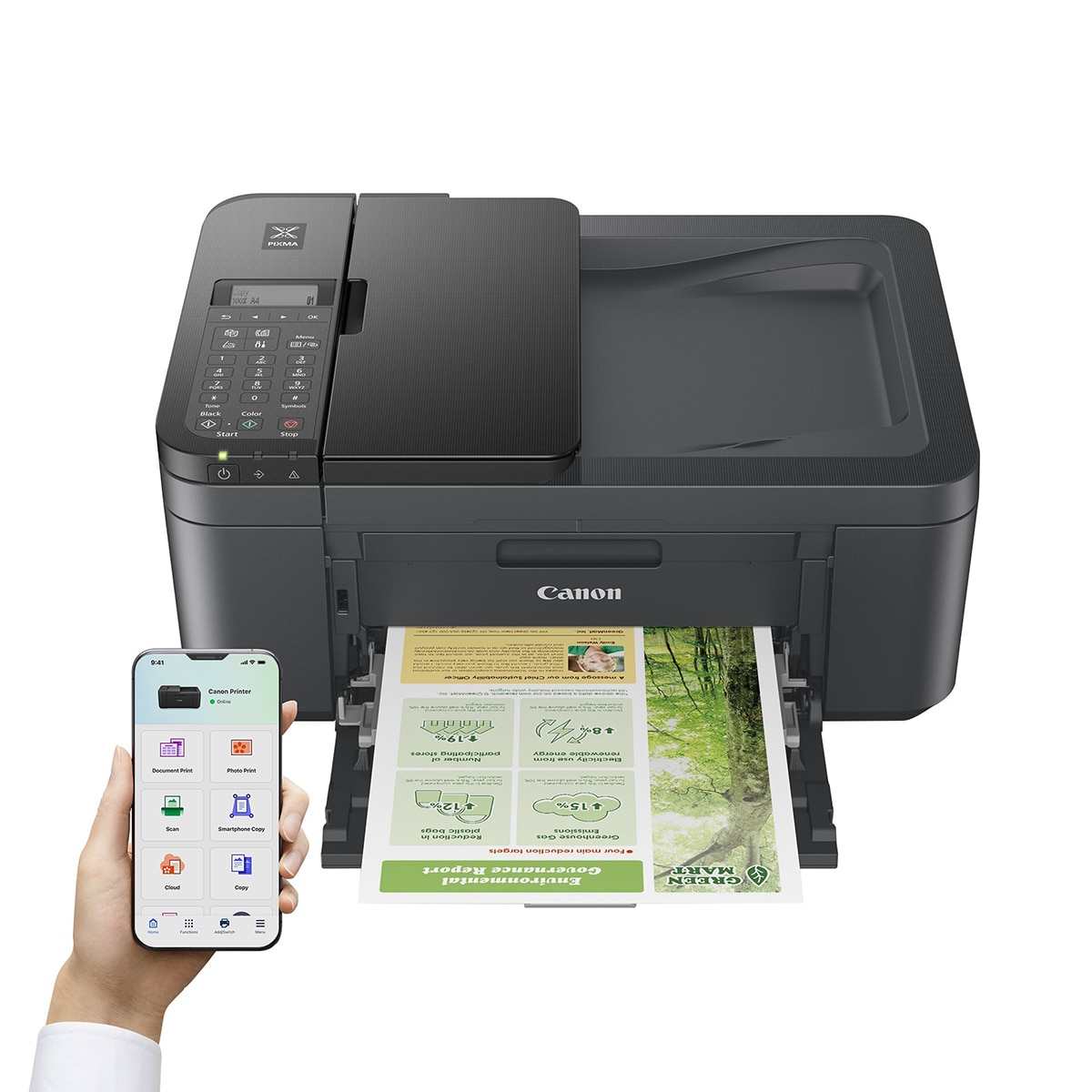 Impresora Multifunción 4 en 1 Canon PIXMA TR4755i, Fax, ADF y Wi-Fi. Compatible con PIXMA Print Plan Negro-2