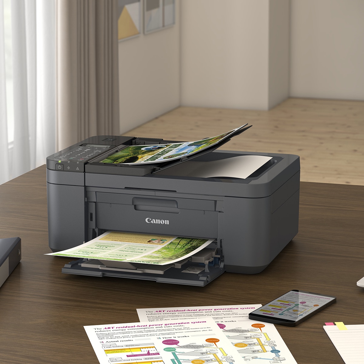 Impresora Multifunción 4 en 1 Canon PIXMA TR4755i, Fax, ADF y Wi-Fi. Compatible con PIXMA Print Plan Negro-3