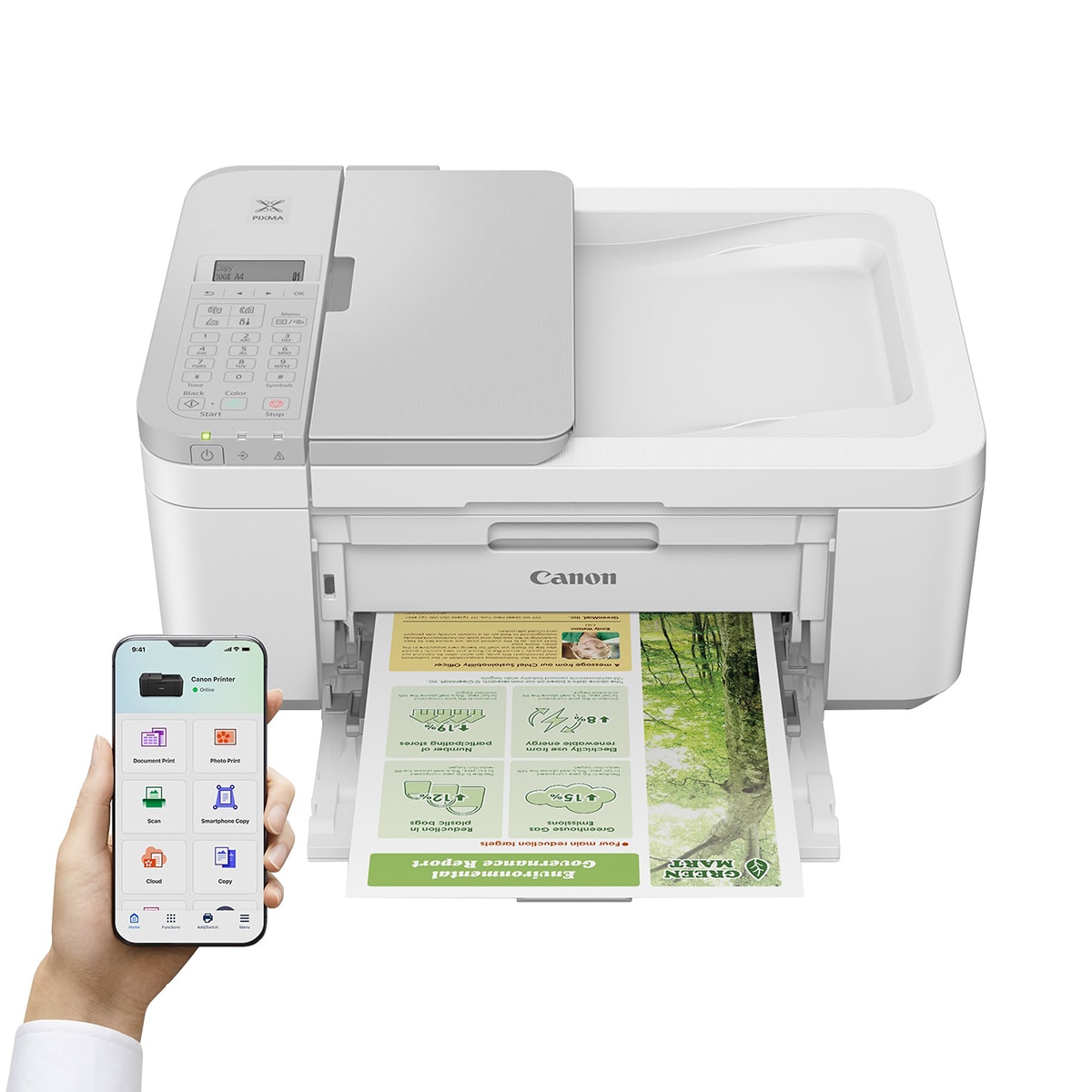 Impresora Multifunción 4 en 1 Canon PIXMA TR4756i, Fax, ADF y Wi-Fi. Compatible con PIXMA Print Plan Blanco-2