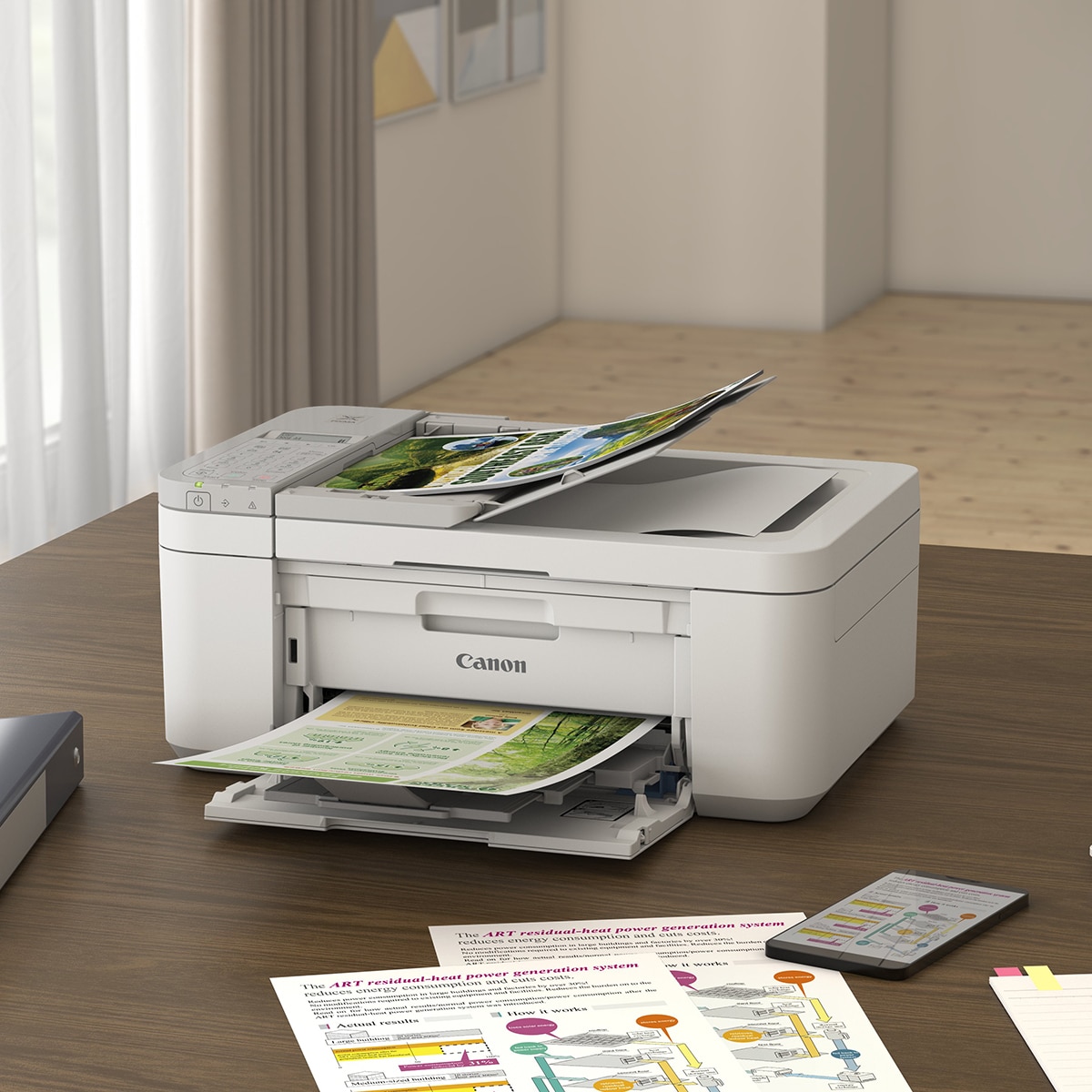 Impresora Multifunción 4 en 1 Canon PIXMA TR4756i, Fax, ADF y Wi-Fi. Compatible con PIXMA Print Plan Blanco-3