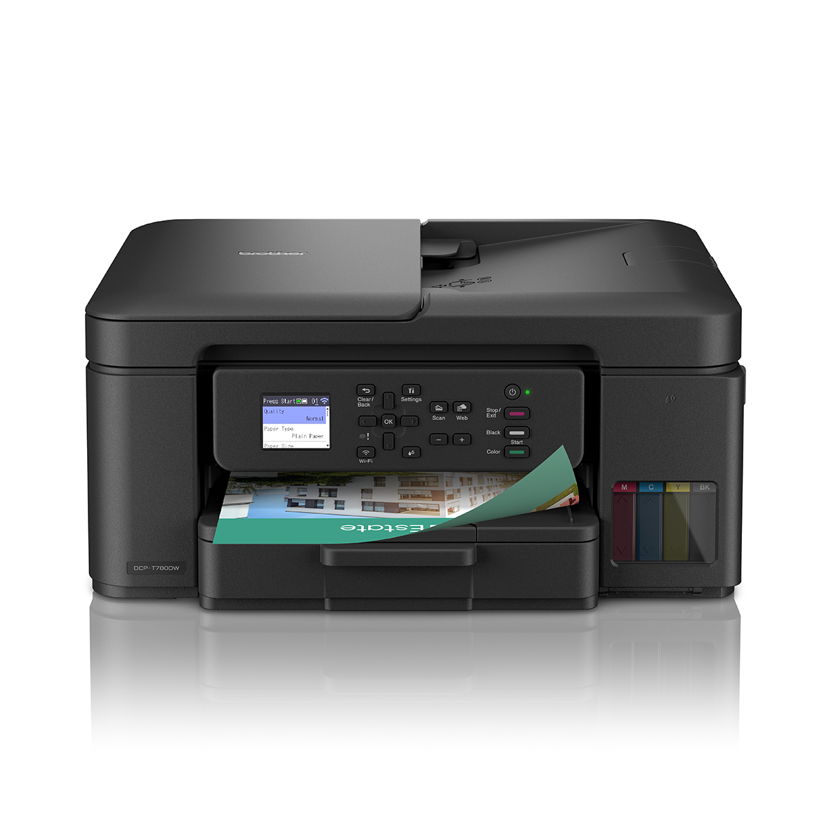 Impresora multifunción rellenable tinta Brother DCP-T780DW, Wi-Fi Negro-1