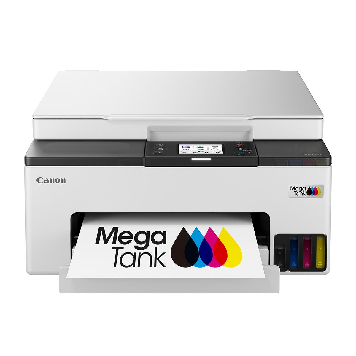Impresora Multifunción Canon 3 en 1 MAXIFY GX1050 MegaTank con ADF, Wi-Fi, depósitos de tinta rellenables, 2 botellas negras extra Blanco-2