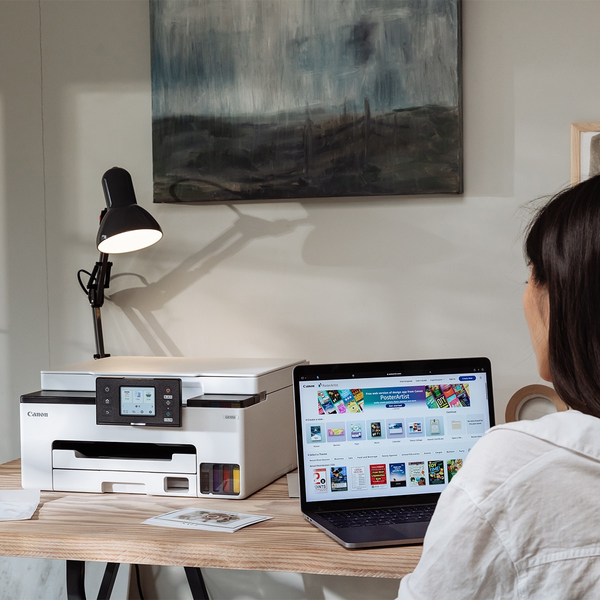 Impresora Multifunción Canon 3 en 1 MAXIFY GX1050 MegaTank con ADF, Wi-Fi, depósitos de tinta rellenables, 2 botellas negras extra Blanco-4