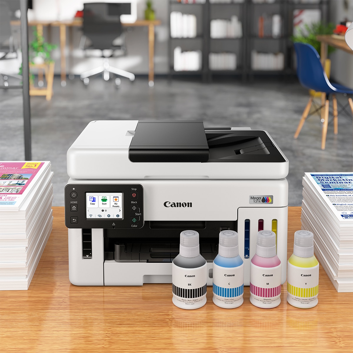 Impresora Multifunción Canon 3 en 1 MAXIFY GX6150 MegaTank con ADF de 50 hojas, Wi-Fi, depósitos de tinta rellenables Blanco-4