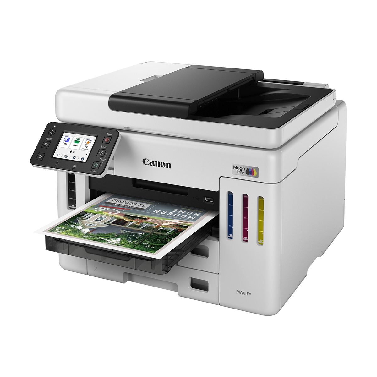 Impresora Multifunción Canon 4 en 1 MAXIFY GX7150 MegaTank con D-ADF de 50 hojas, Wi-Fi, depósitos de tinta rellenables, impresora de alto rendimiento Blanco-2