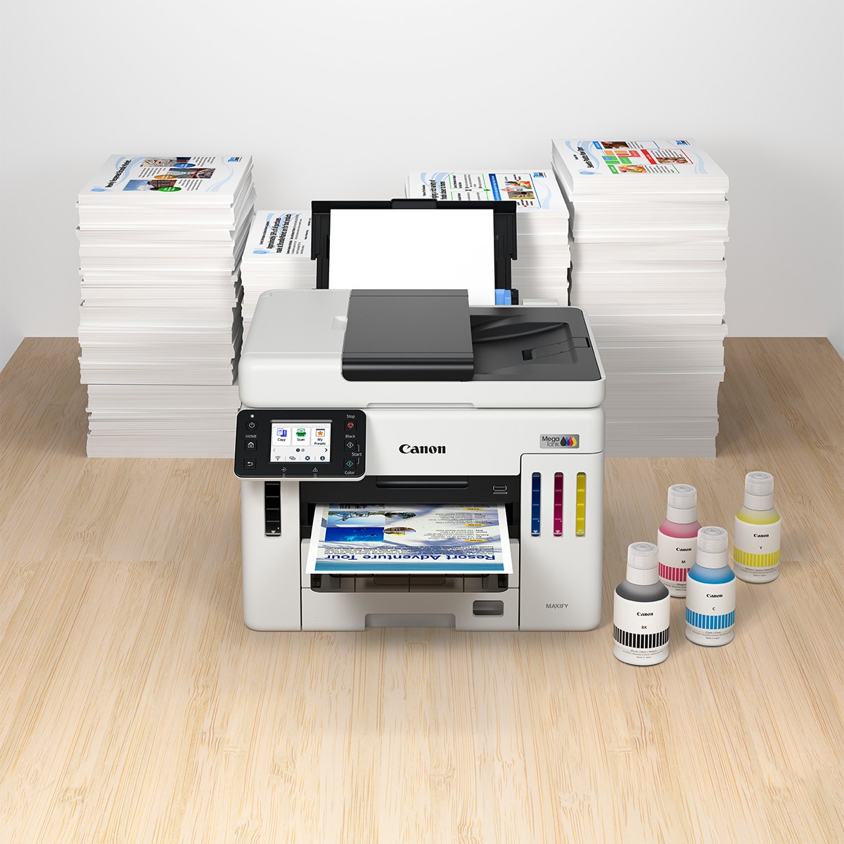 Impresora Multifunción Canon 4 en 1 MAXIFY GX7150 MegaTank con D-ADF de 50 hojas, Wi-Fi, depósitos de tinta rellenables, impresora de alto rendimiento Blanco-4