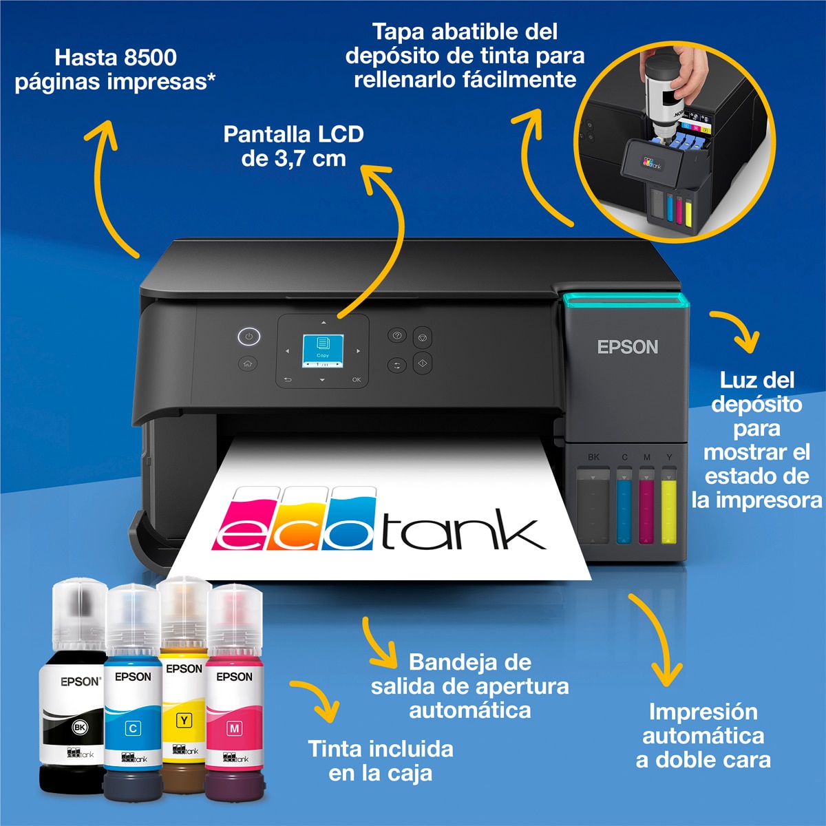 Impresora Multifunción Epson EcoTank ET-2950, Wi-Fi Negro-2