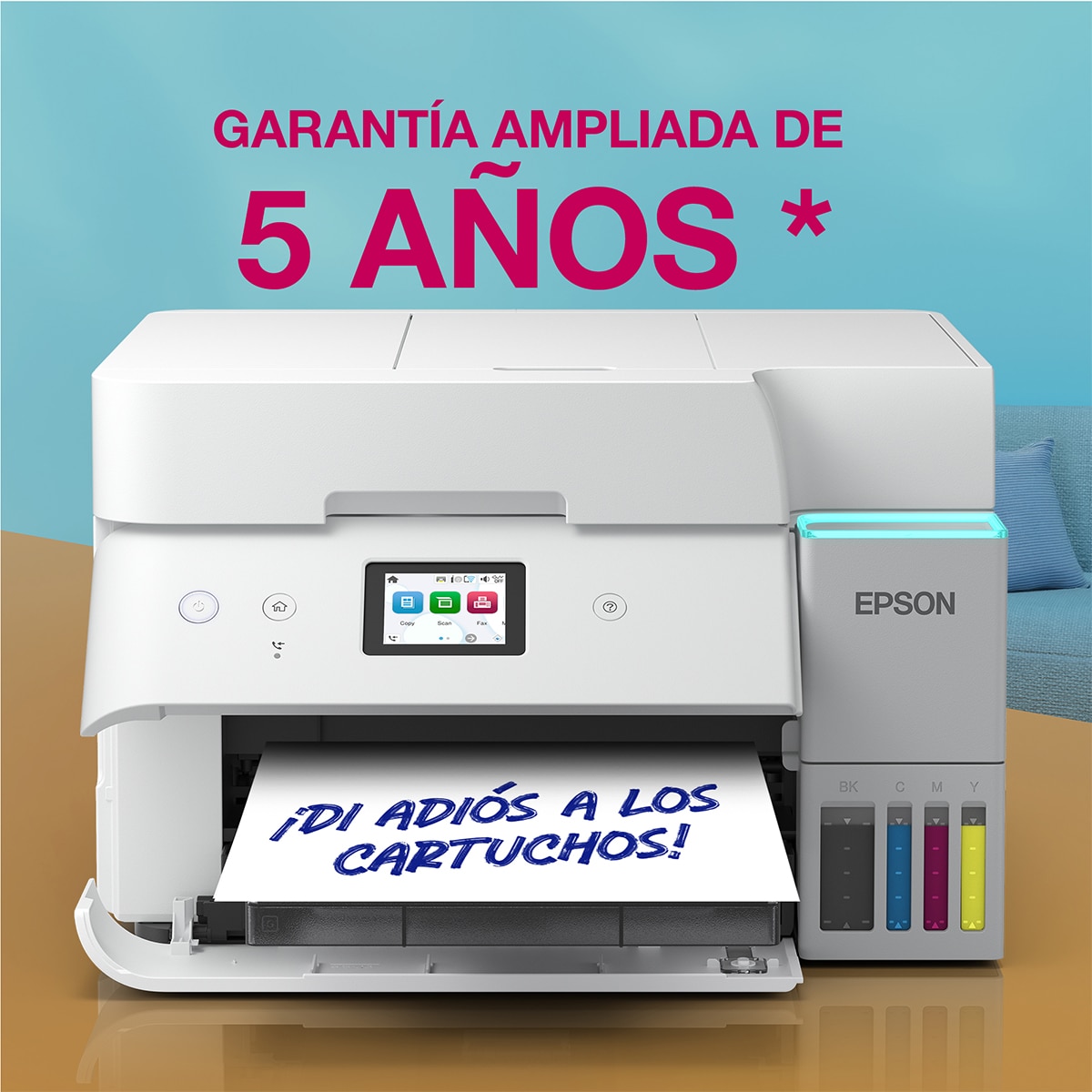 Impresora Multifunción Epson EcoTank ET-4956, Wi-Fi, ADF y Fax Blanco-2