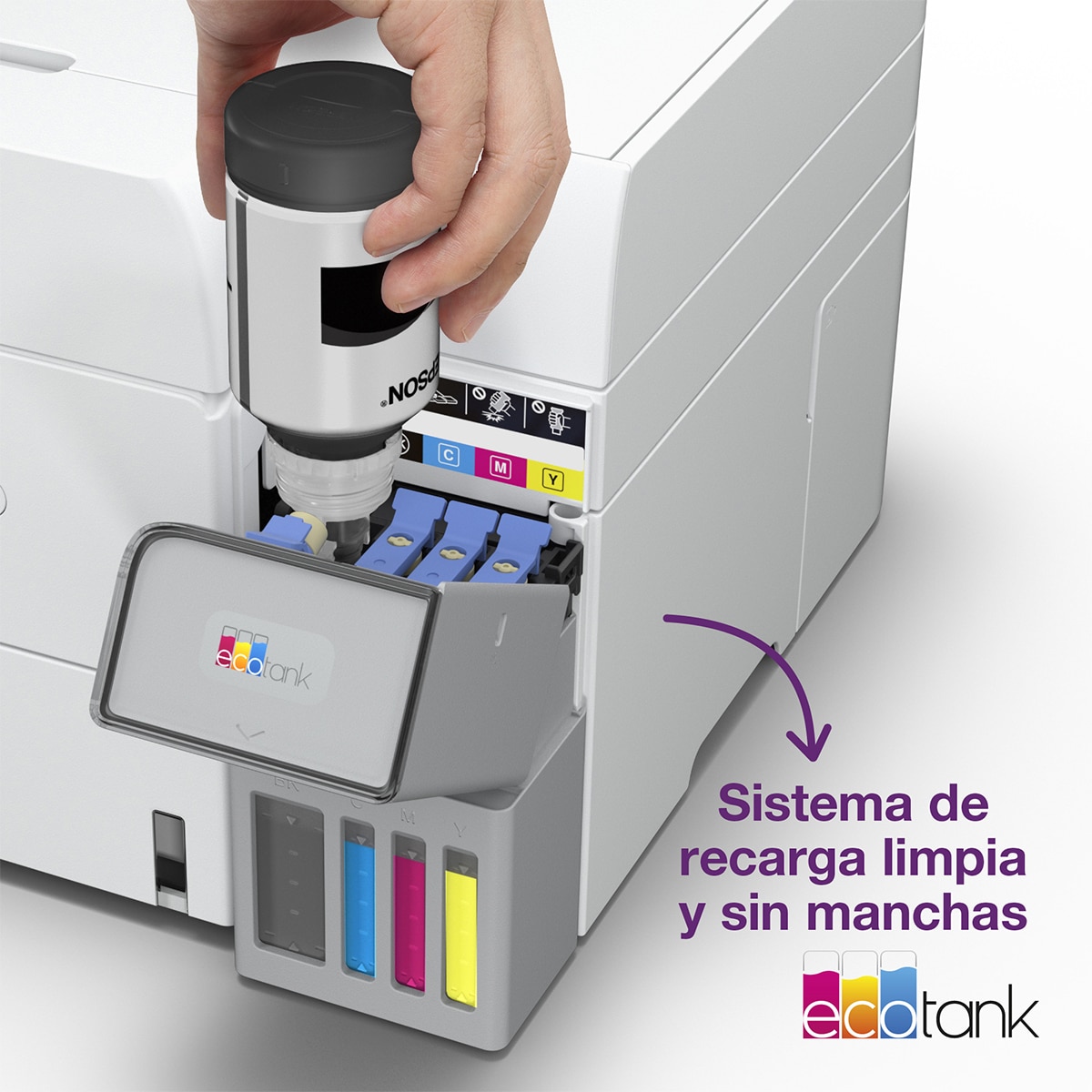 Impresora Multifunción Epson EcoTank ET-4956, Wi-Fi, ADF y Fax Blanco-4