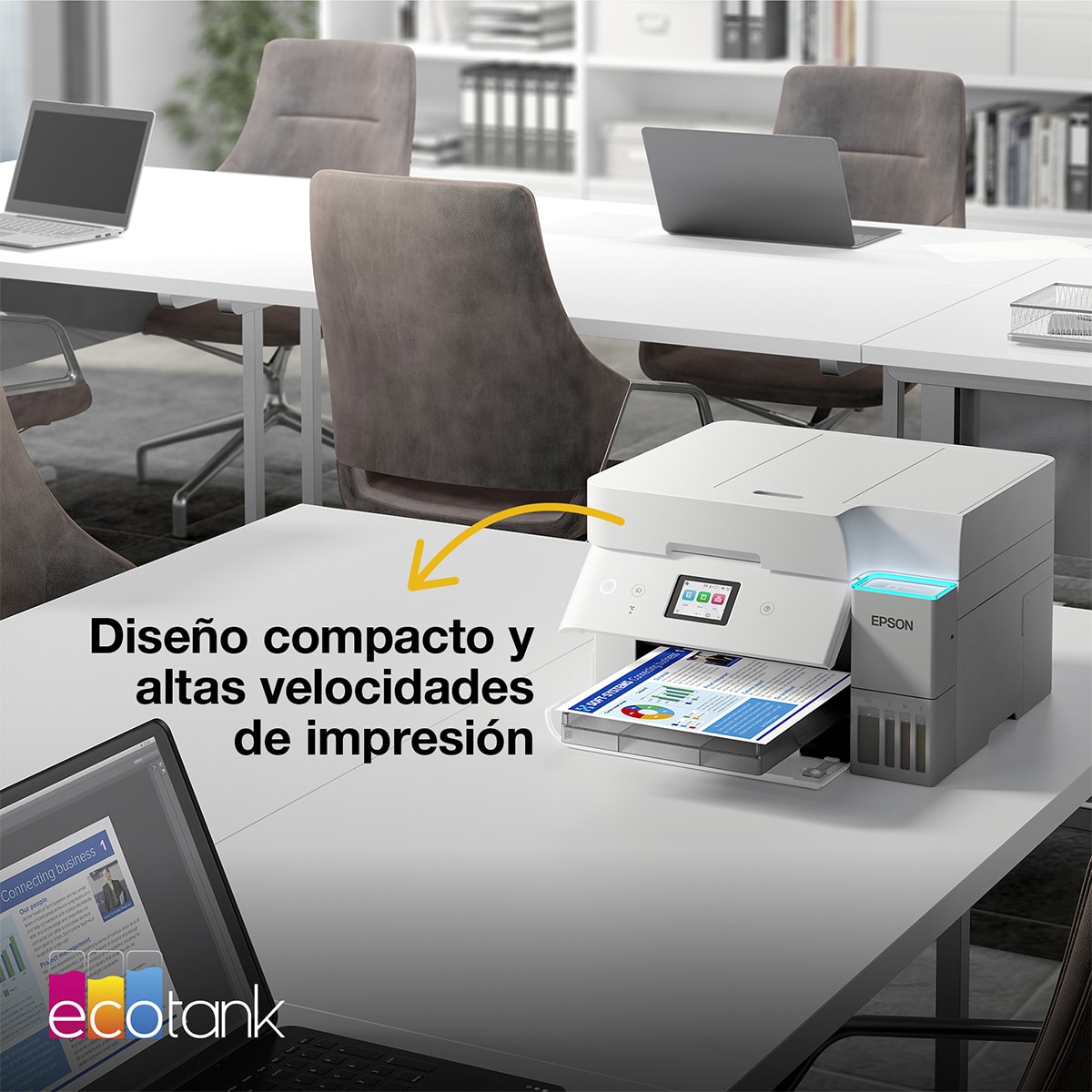 Impresora Multifunción Epson EcoTank ET-4956, Wi-Fi, ADF y Fax Blanco-6