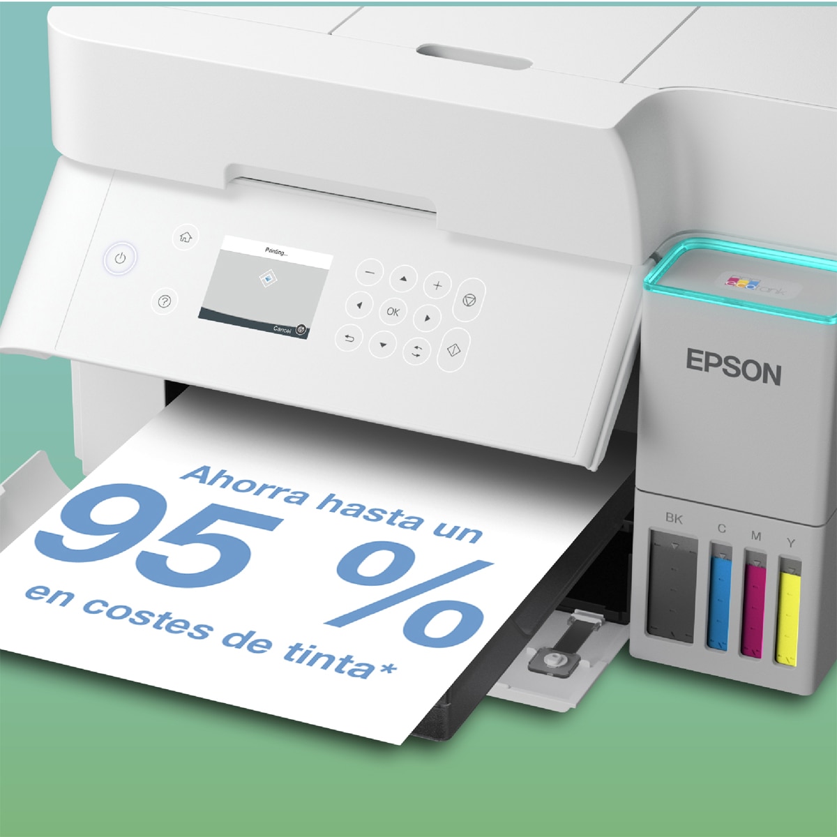 Impresora Mutifunción rellenable tinta Epson EcoTank ET-3956, ADF y Wi-Fi Blanco Blanco-3