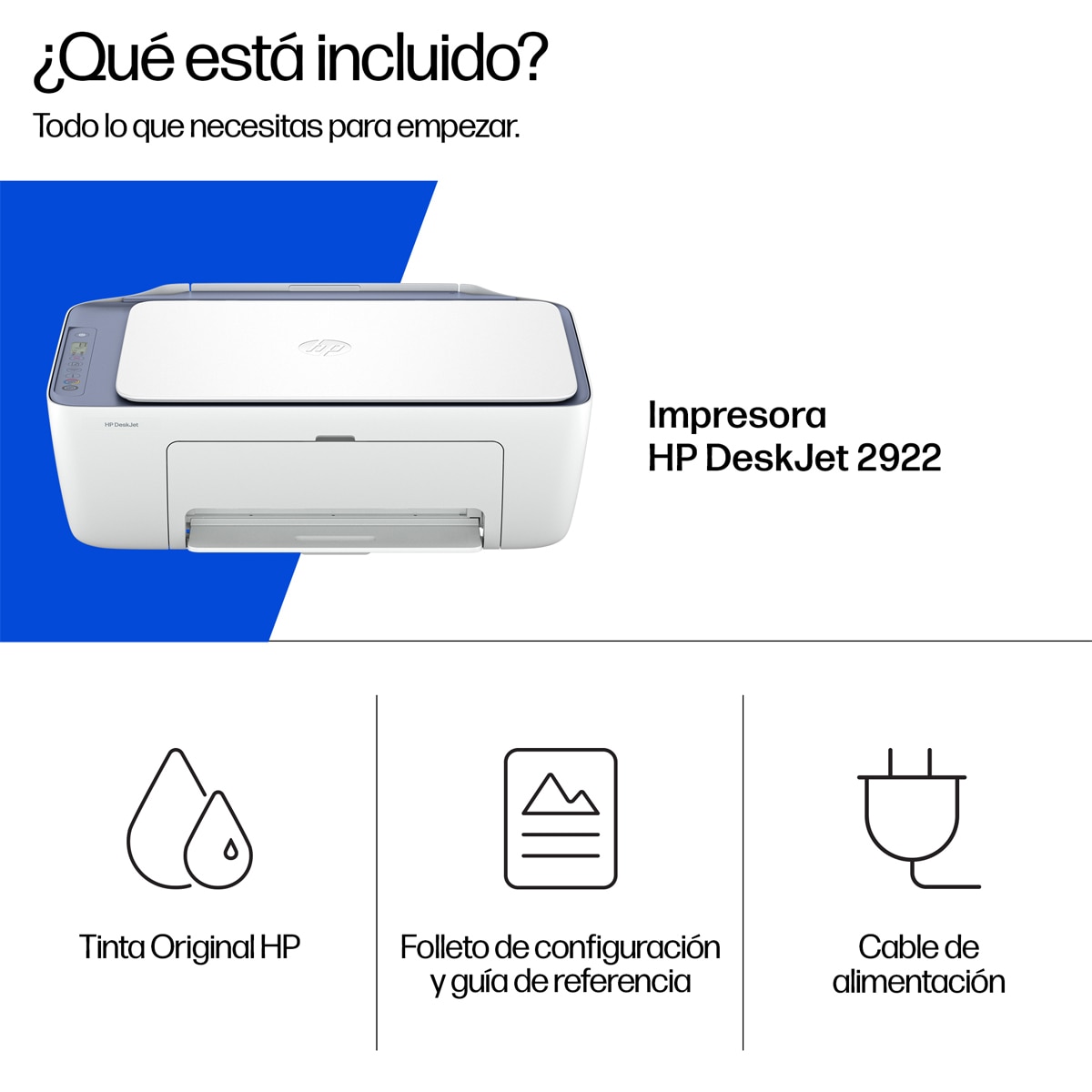 Impresora Multifunción HP Deskjet 2922 Wi-Fi Blanco / Azul-4