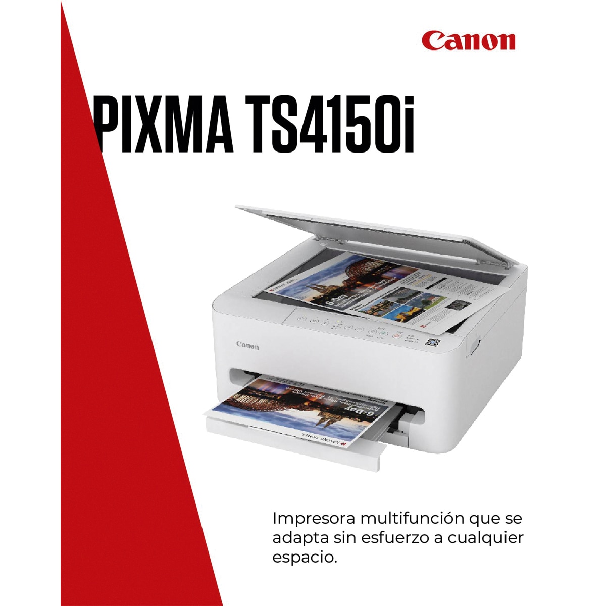 Impresora Multifunción 3 en 1 Canon PIXMA TS4150i de alta velocidad, impresión desde el móvil y WiFi. Compatible con PIXMA Print Plan Blanco-2