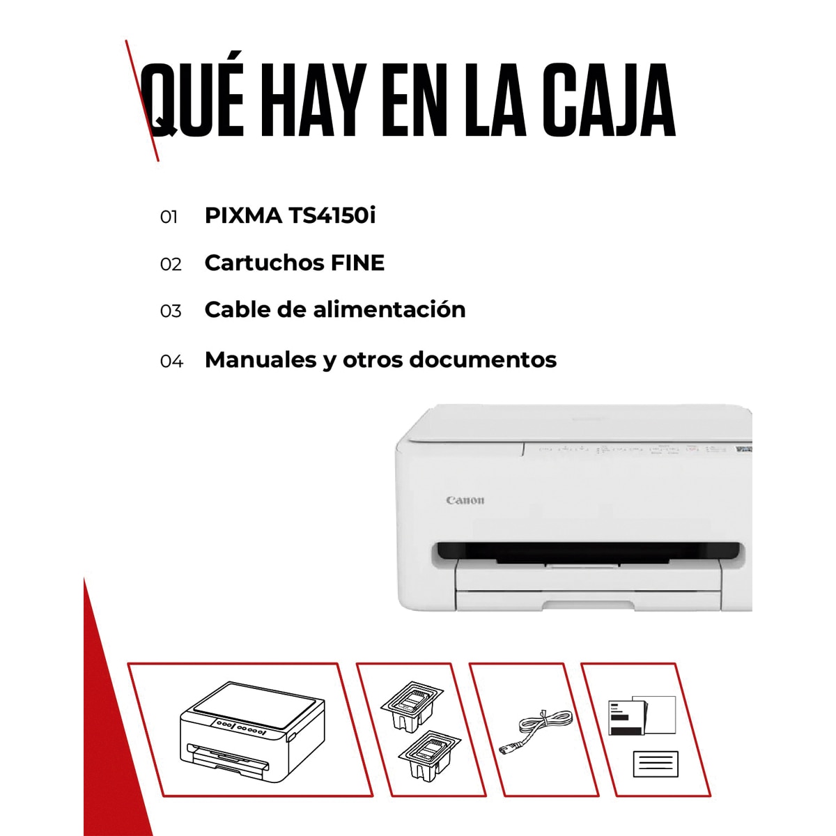 Impresora Multifunción 3 en 1 Canon PIXMA TS4150i de alta velocidad, impresión desde el móvil y WiFi. Compatible con PIXMA Print Plan Blanco-7