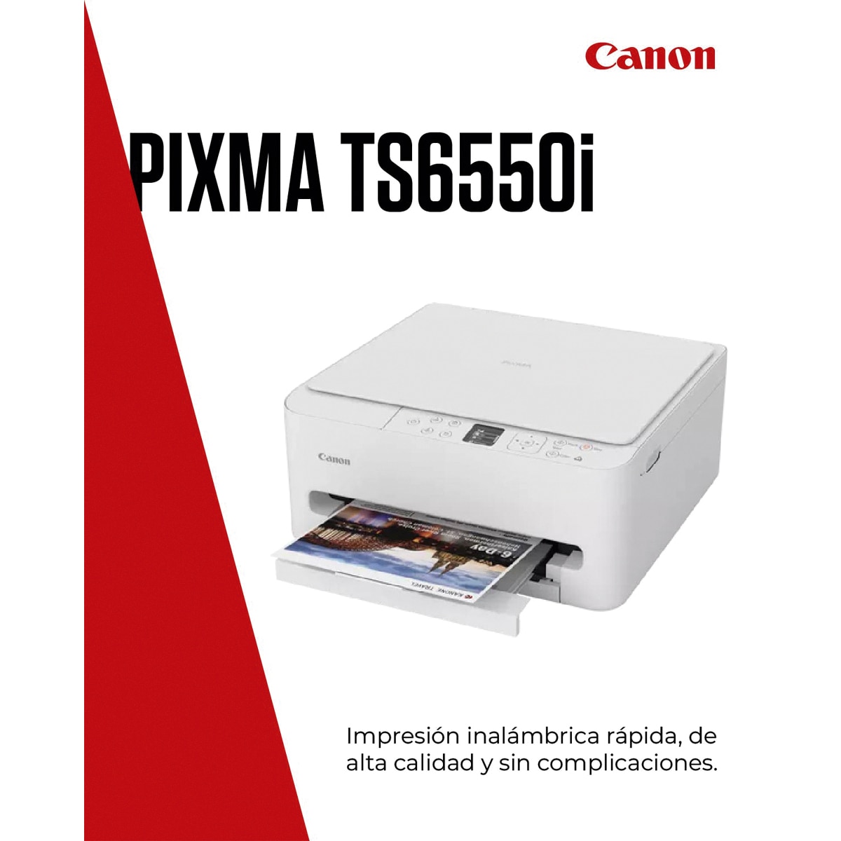 Impresora Multifunción 3 en 1 Canon PIXMA TS6550i con impresión a doble cara automática, pantalla Oled y WiFi. Compatible con PIXMA Print Plan Blanco-2